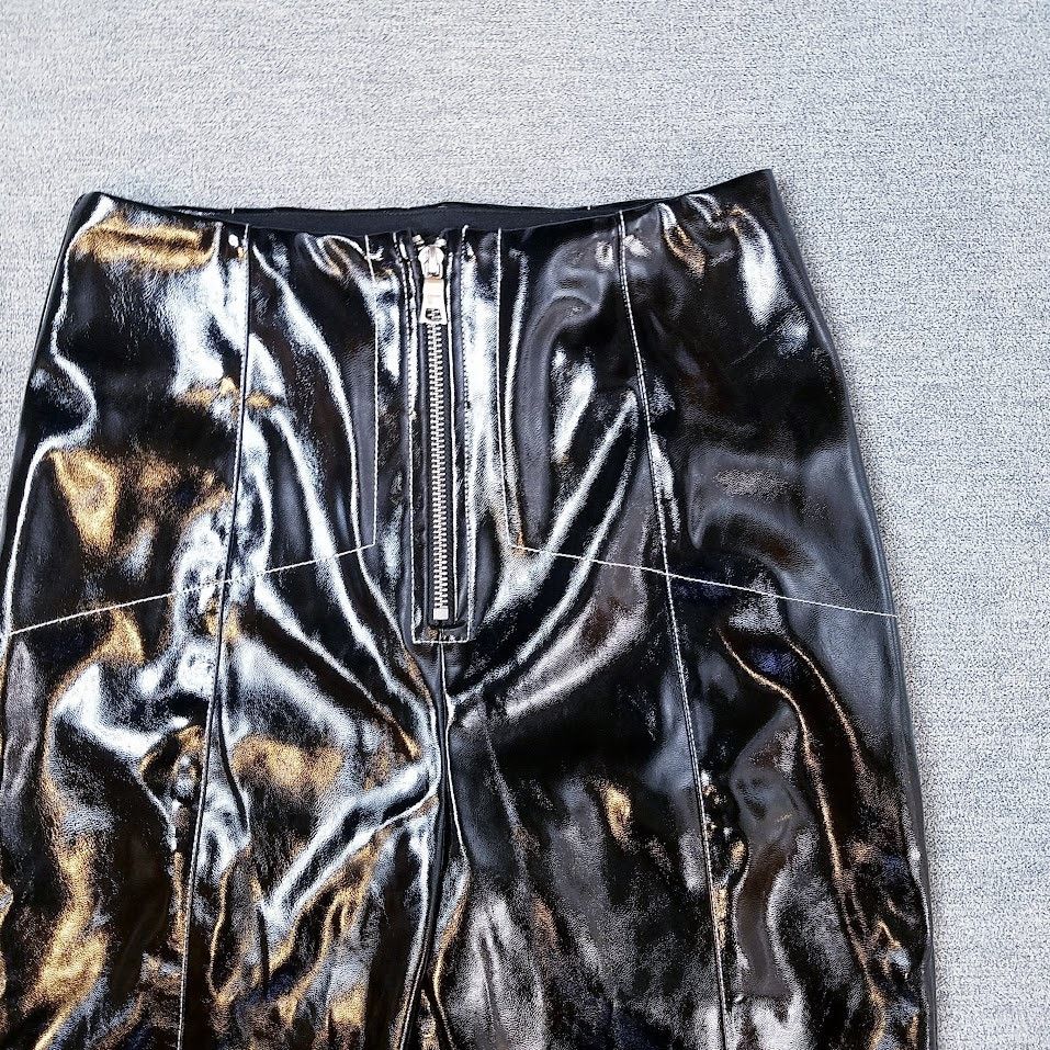 I.AM.GIA I.AM.GIA black vinyl skinny pants sz S exposed zipper Size 27" / US 4 / IT 40 - 3 Thumbnail