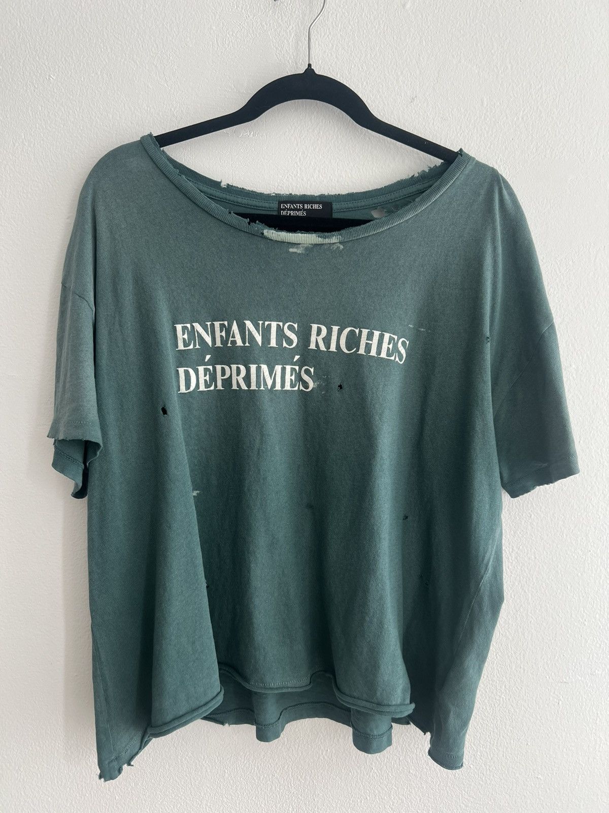 Enfants Riches Deprimes FW24 Green Distressed Logo tee Size US M / EU 48-50 / 2 - 1 Thumbnail