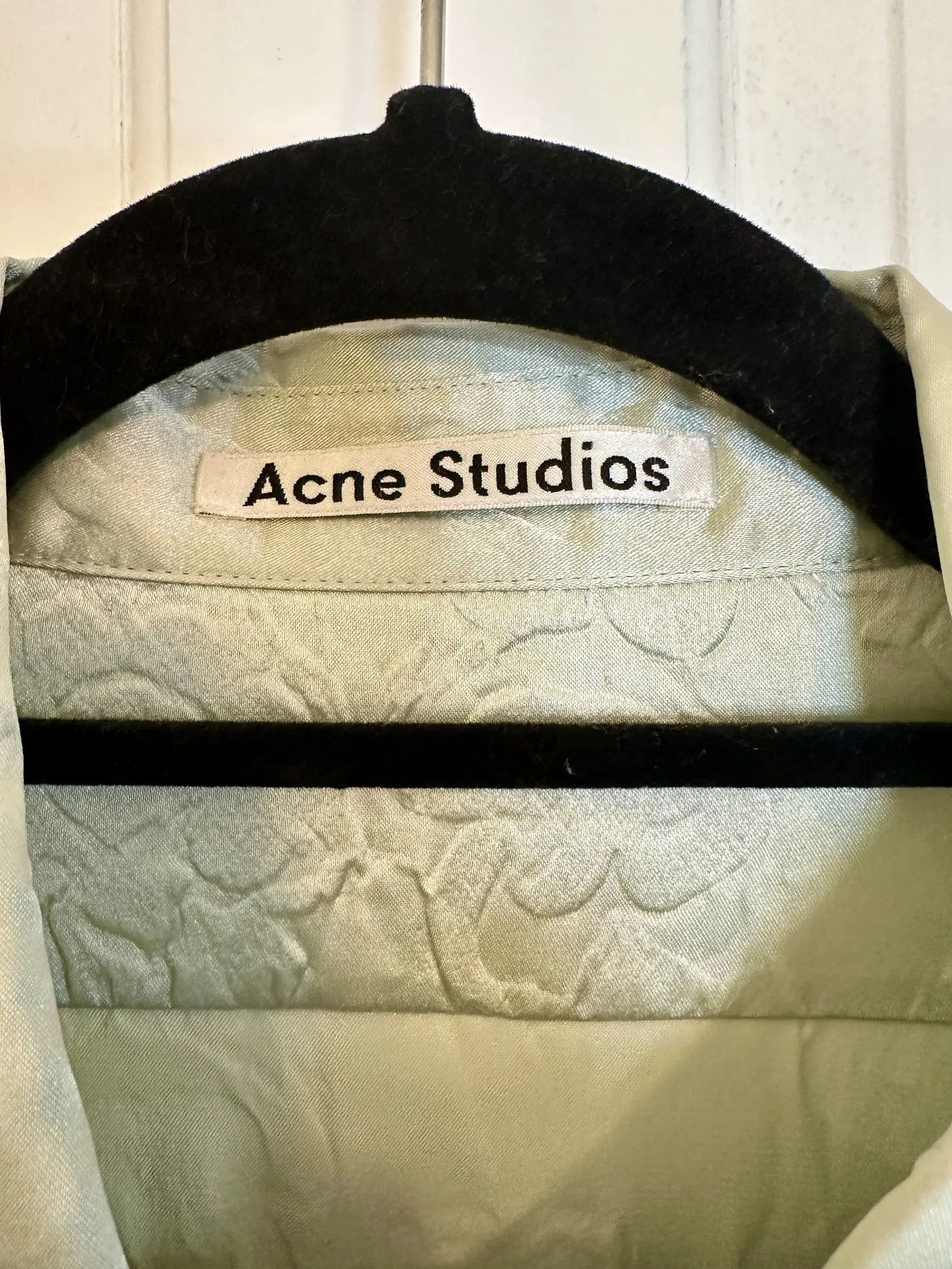 Acne Studios Satin Floral Embossed Shirt Size US L / EU 52-54 / 3 - 3 Thumbnail