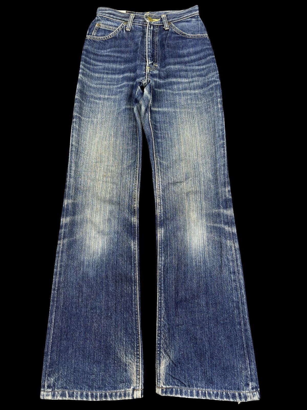 Lee 💥Flare💥Vintage 90s Ms Lee Flare Crazy Fades Denim F909 Size 24" / US 00 / IT 34 - 1 Thumbnail