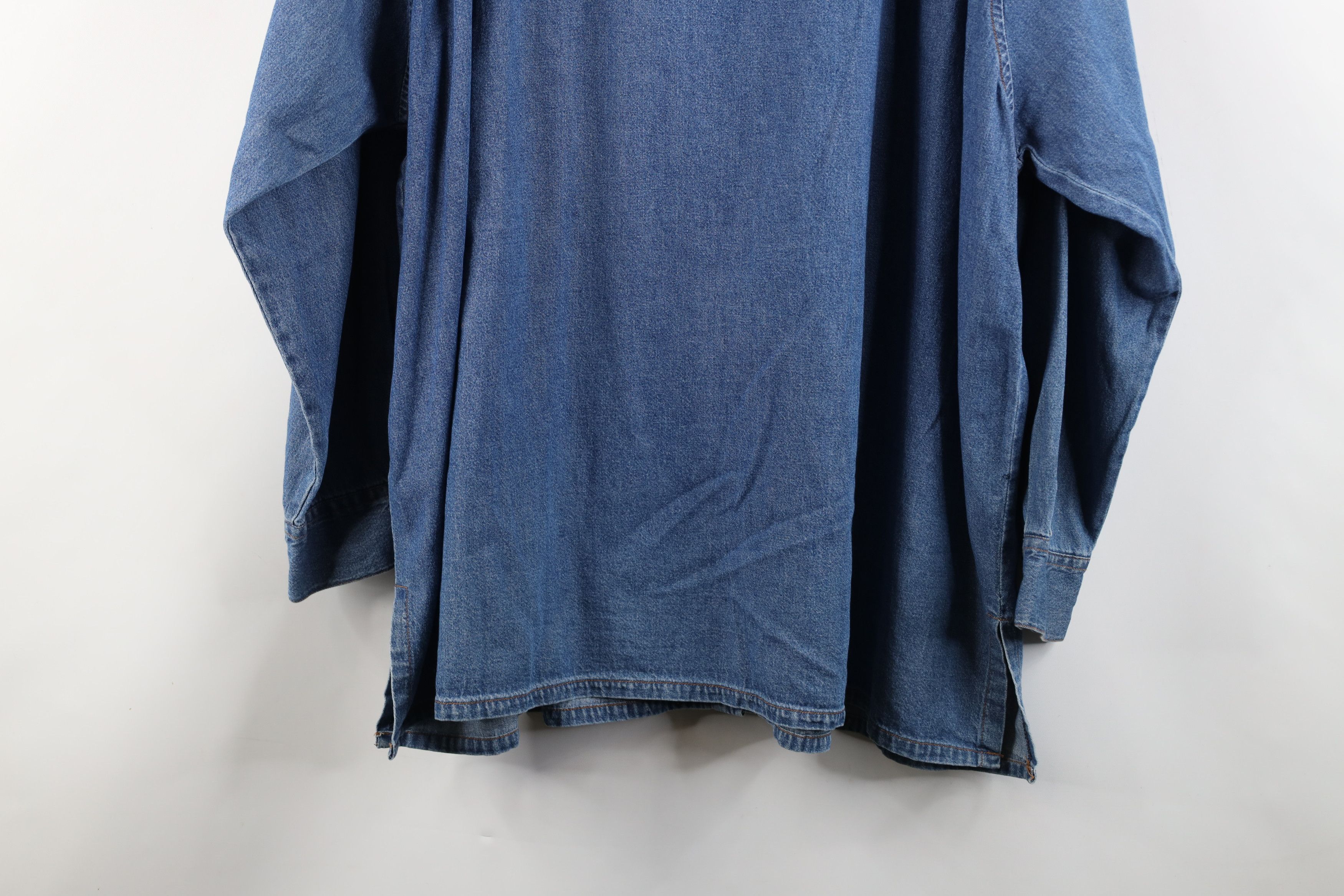 Vintage Vintage 90s Streetwear Collared Denim Jean Button Shirt Size 3XL / US 20-22 - 14 Thumbnail