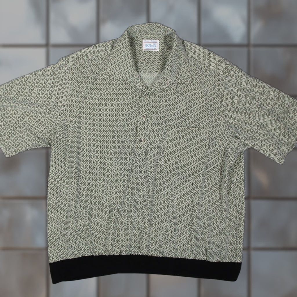 Vintage VINTAGE D'Accord Luxury Edition Polo Shirt Geometric Tan Green 1X Big & Tall Men Shirt Short Sleeve Casual Vintage Style 6027 Size US XL / EU 56 / 4 - 1 Thumbnail