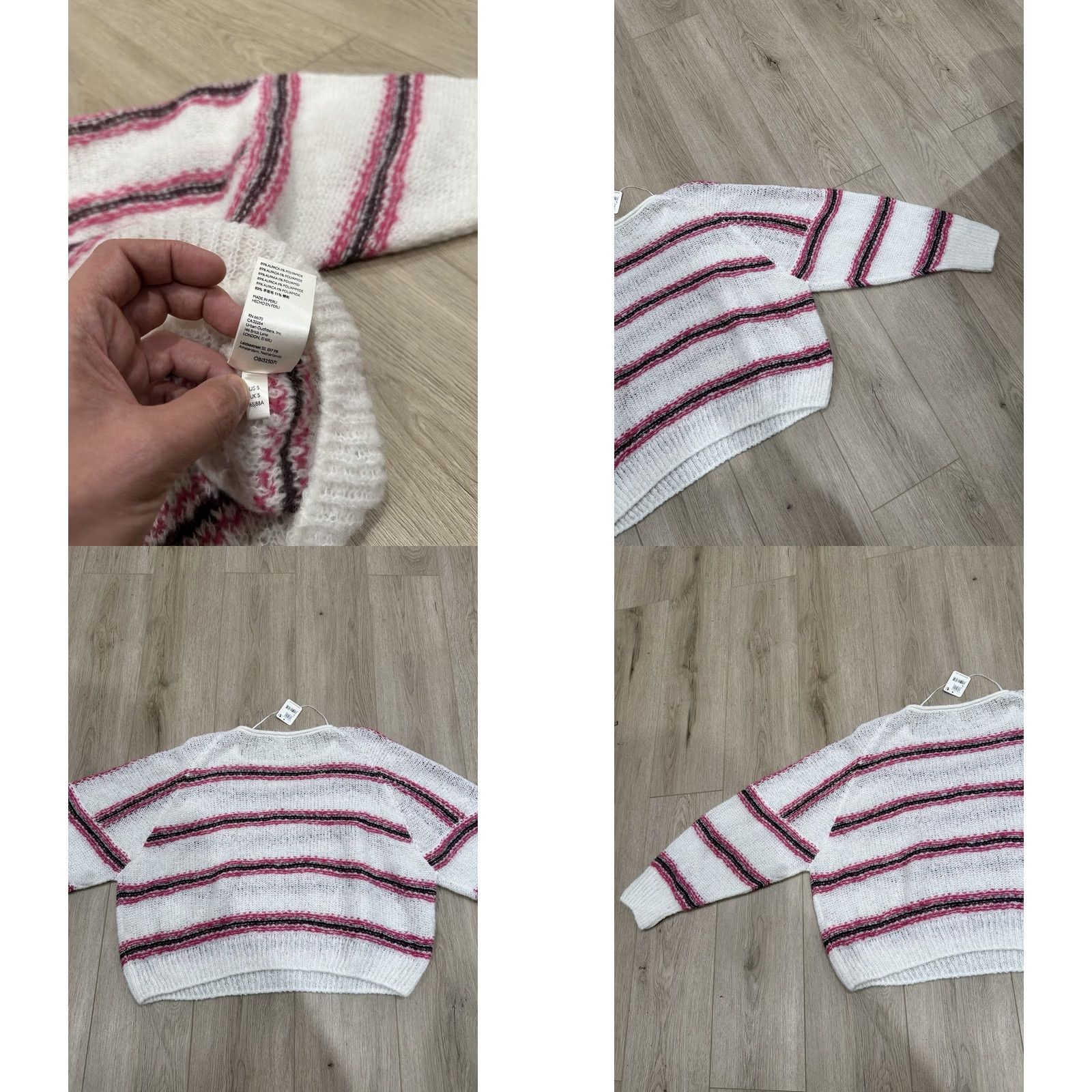 Free People Free People Sweater Small Multicolor Striped Alpaca Blend Boat Neck Dolman Sleeve Pullover Women Size S / US 4 / IT 40 - 8 Thumbnail