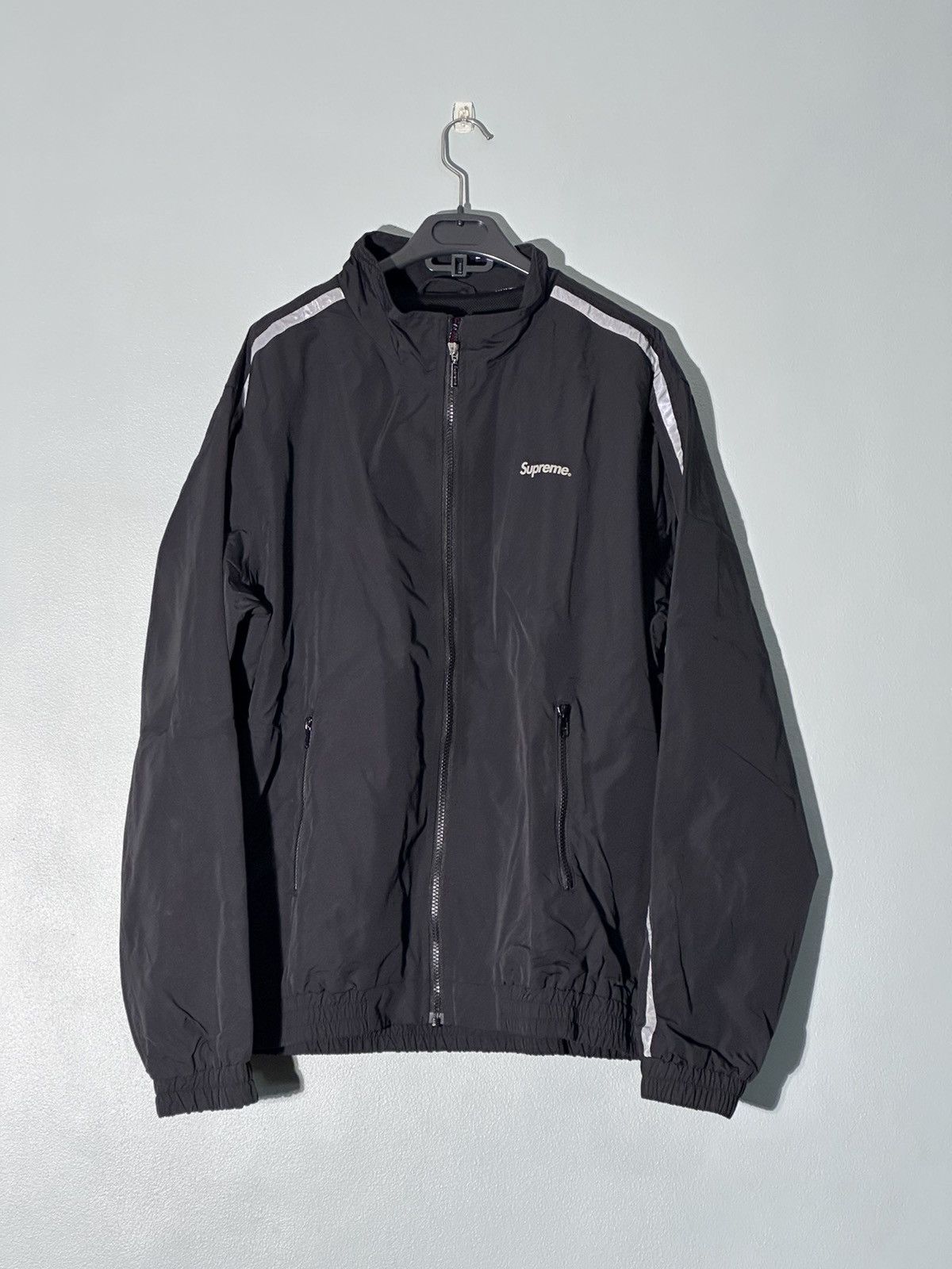 image of Supreme 3M Reflective Stripe Jacket in Black, Men's (Size XL)