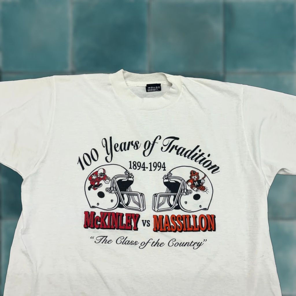 Fruit Of The Loom VINTAGE 1994 Massillon McKinley Ohio High School Football Mens L T-Shirt Size US L / EU 52-54 / 3 - 1 Thumbnail