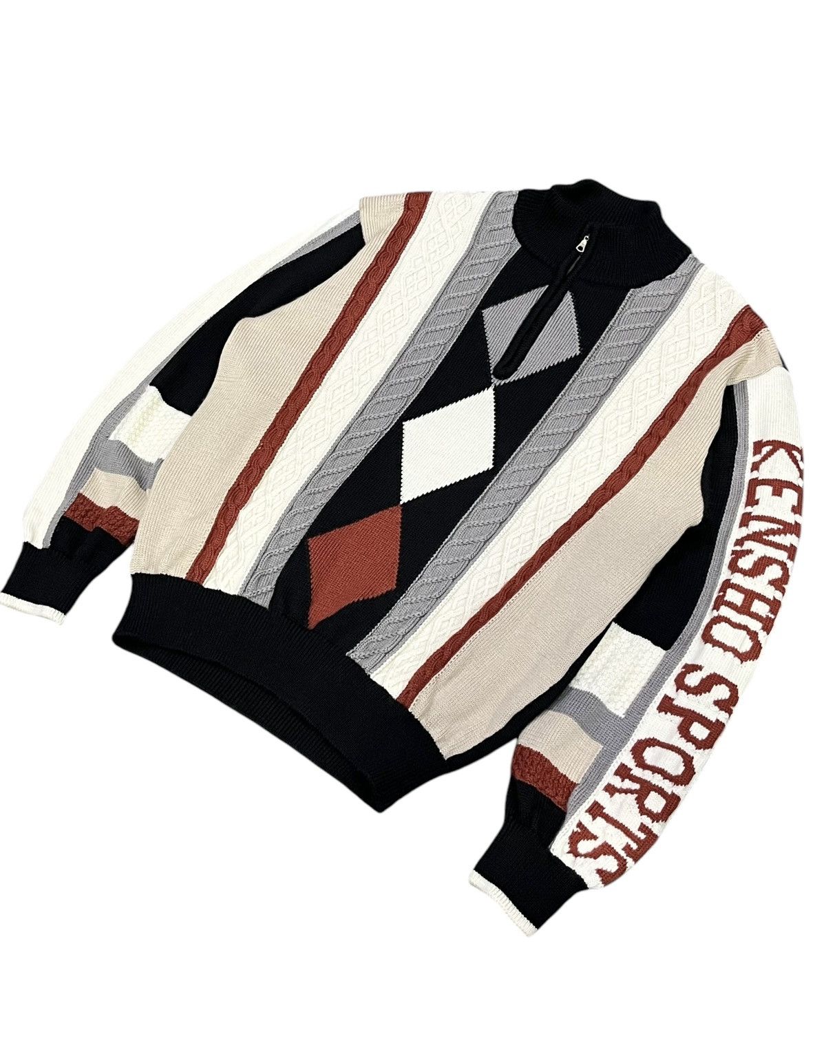 Kensho Abe 🔥FYE🔥VINTAGE KENSHO ABE SPORTS Wool Knitwear Sweater Japan Size US L / EU 52-54 / 3 - 3 Thumbnail