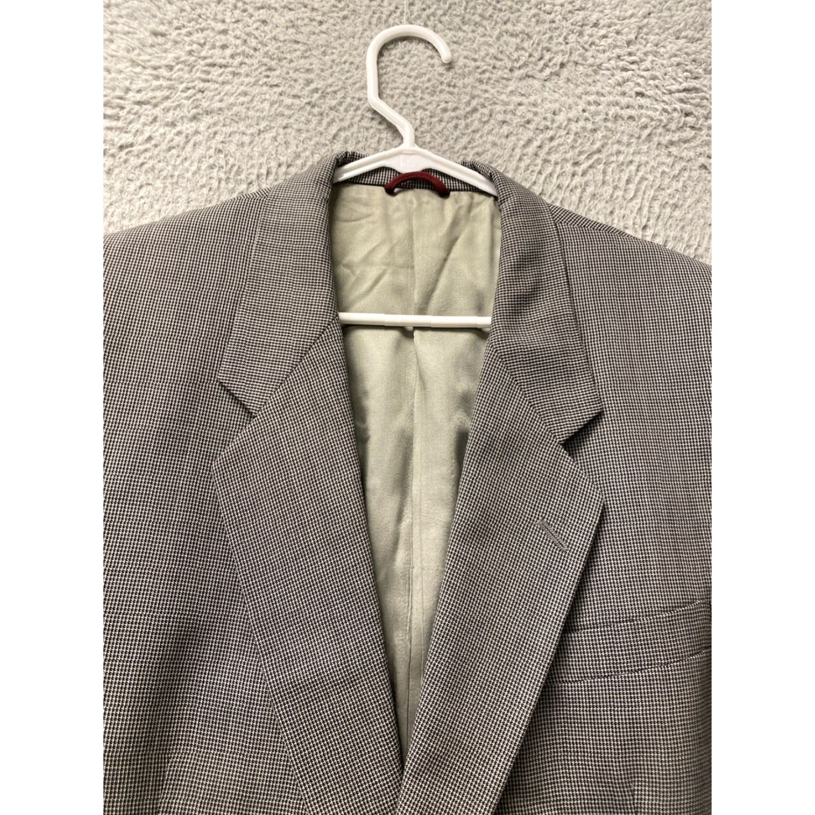 Hart Schaffner Marx Hart Schaffner Marx Blazer vintage Ivy Style Houndstooth Two-Button Notch Lapel 43 R Black White Men Blazer Sport Coat Size 46R - 3 Thumbnail