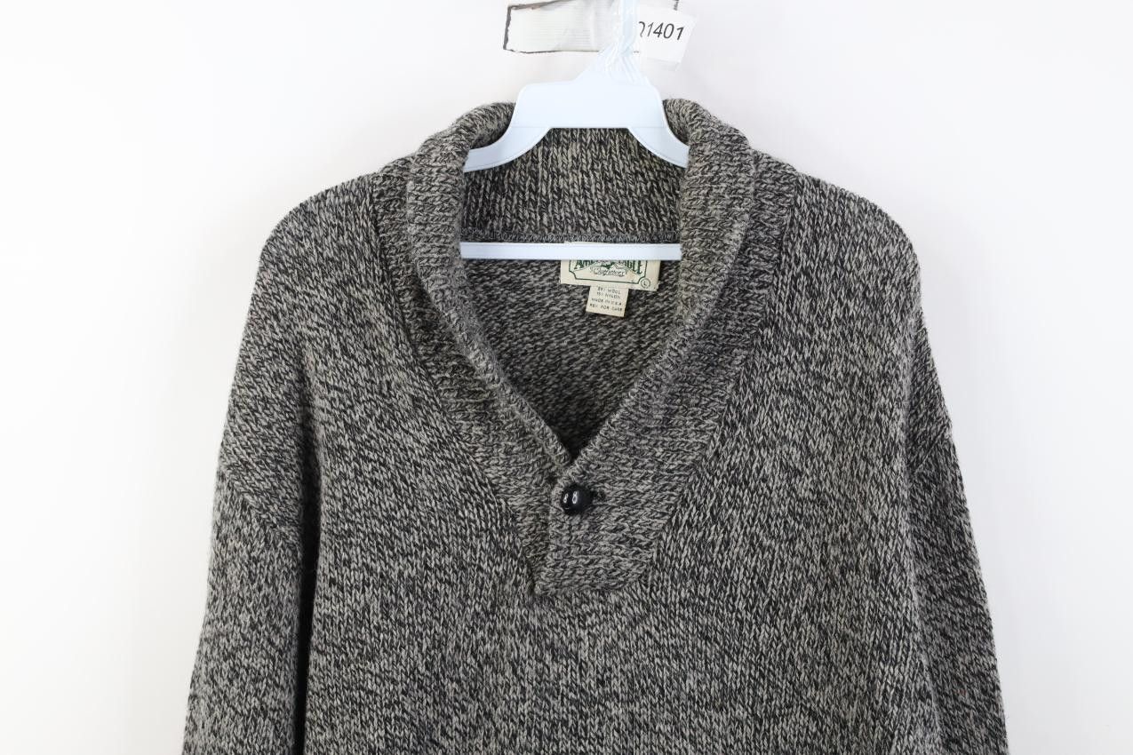 American Eagle Outfitters Vintage 90s American Eagle Blend Knit Shawl Sweater Gray USA Size US L / EU 52-54 / 3 - 2 Thumbnail