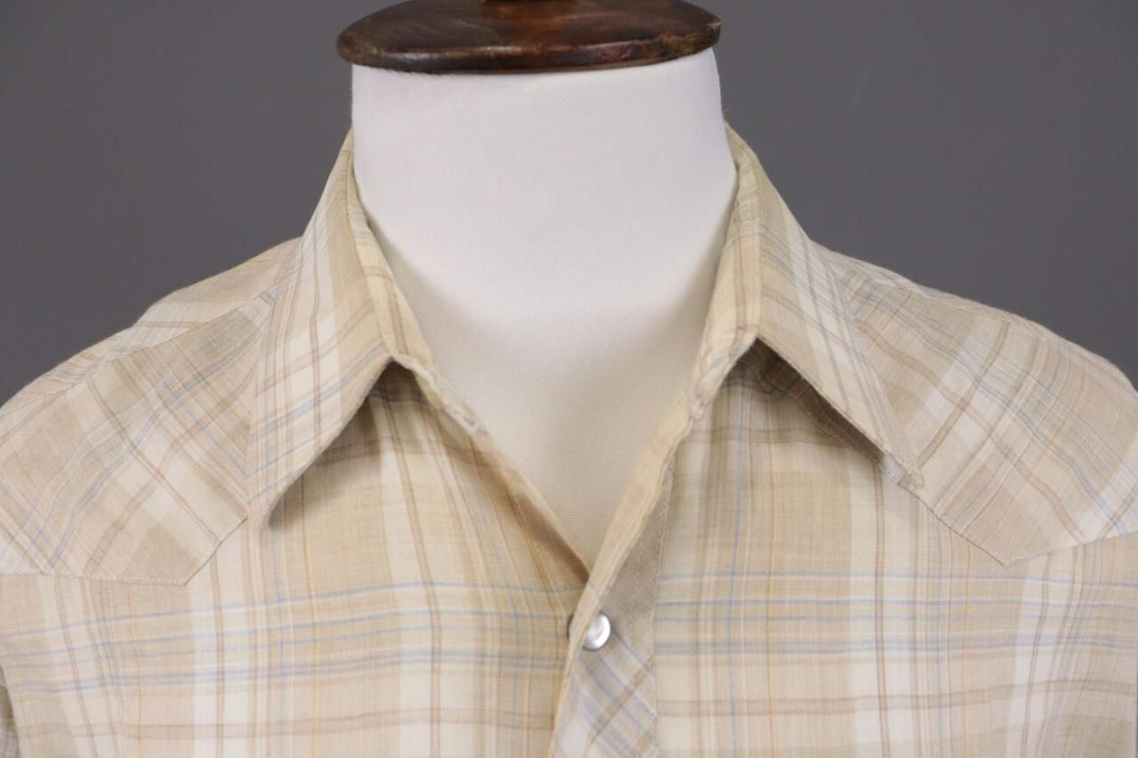 Wrangler Vintage Wrangler Beige Check Snap Western Shirt Size 17 Size US M / EU 48-50 / 2 - 6 Thumbnail