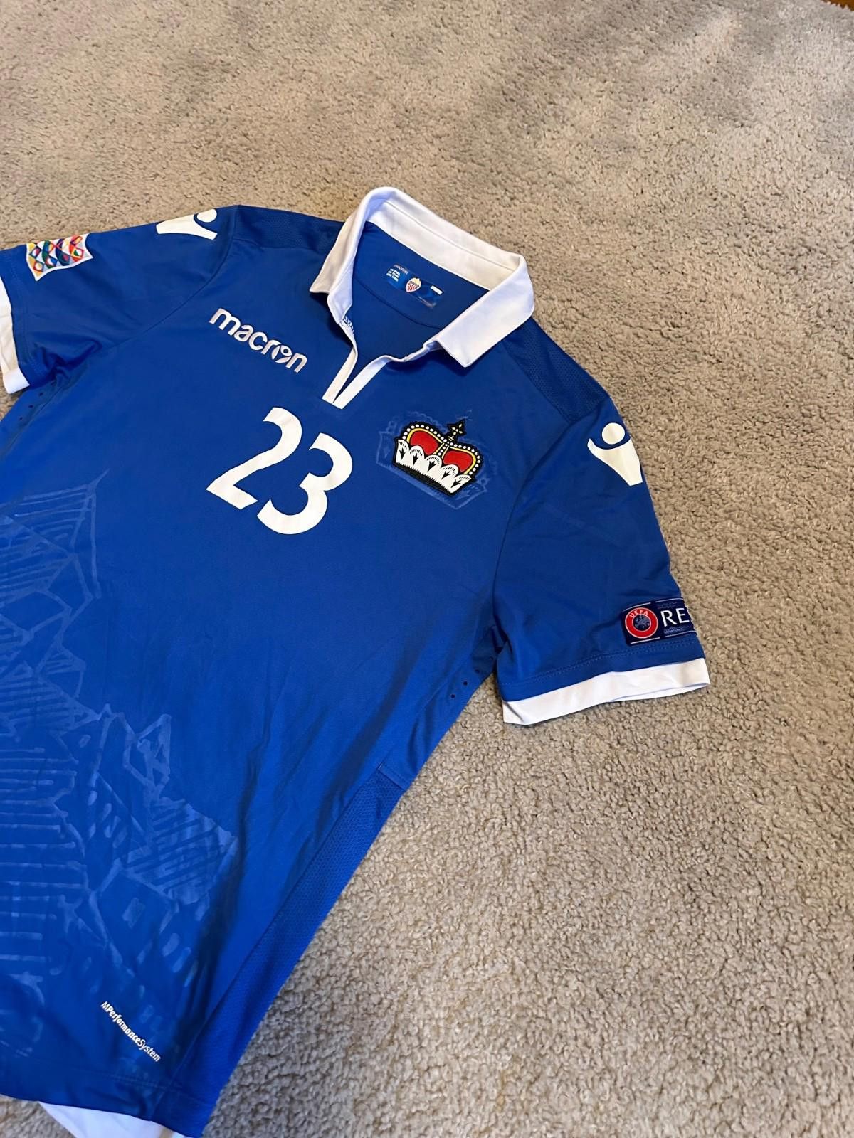 Macron LICHTENSTEIN 2018 2019 SHIRT JERSEY L MATCH WORN #23 HOFER Size US L / EU 52-54 / 3 - 4 Thumbnail