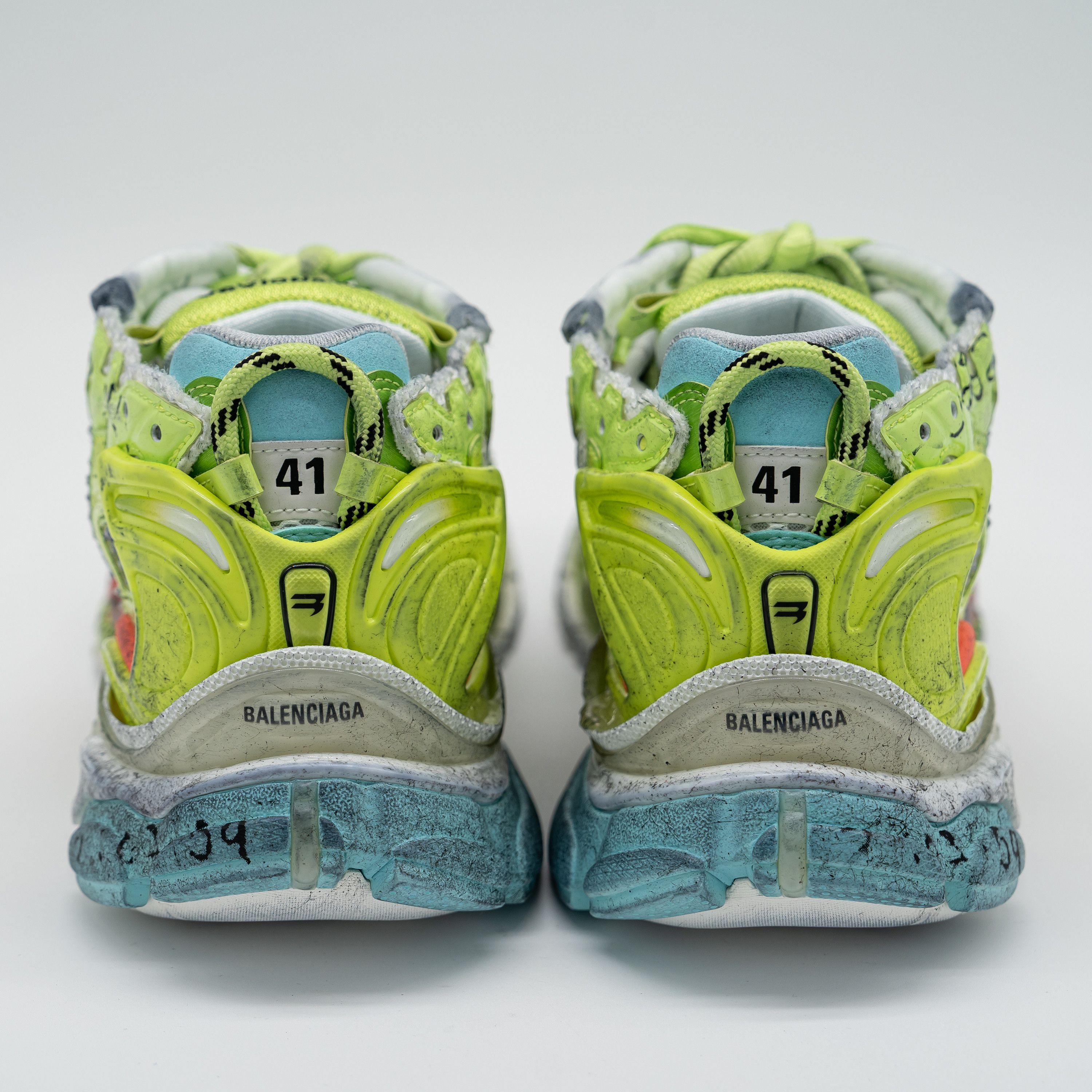 Balenciaga 41eu 8 US Balenciaga Runner Sneakers White Neon Green Yellow Size US 8 / EU 41 - 5 Thumbnail