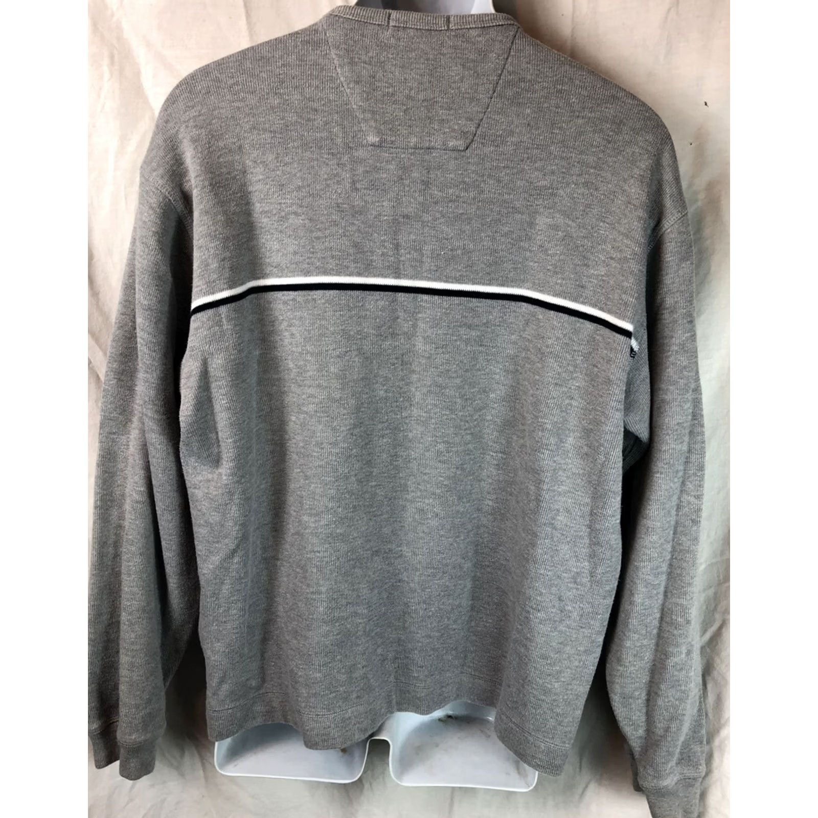 Nautica Nautica Pullover Shirt L Gray V-neck Long Sleeve Cotton Knit Jersey Size US L / EU 52-54 / 3 - 3 Thumbnail