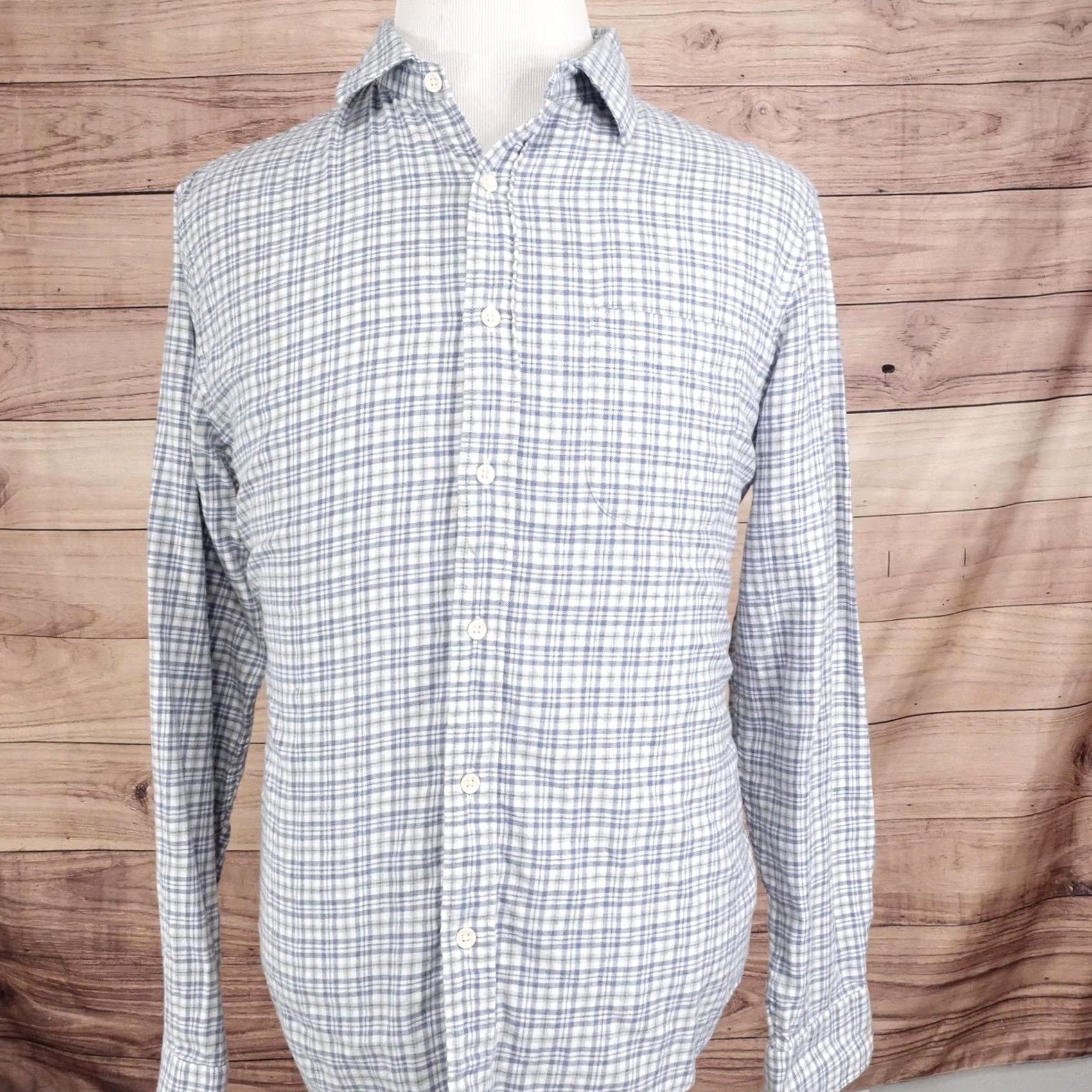 Faherty Faherty Shirt Mens L White Plaid Long Sleeve Button Up Cotton Flannel Casual Size US L / EU 52-54 / 3 - 4 Thumbnail