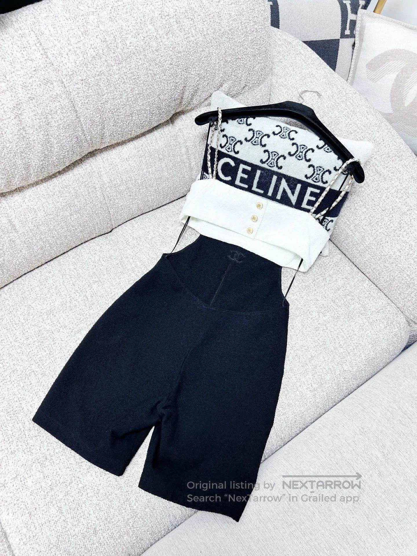 Chanel Chanel 22S Black White Backless Jumpsuit. Size US 36 / EU 52 - 3 Thumbnail