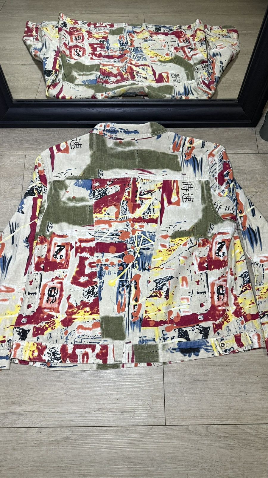 Hysteric Glamour Vintage 1990s Units Abstract All Over Print Button Up Size US XL / EU 56 / 4 - 2 Thumbnail