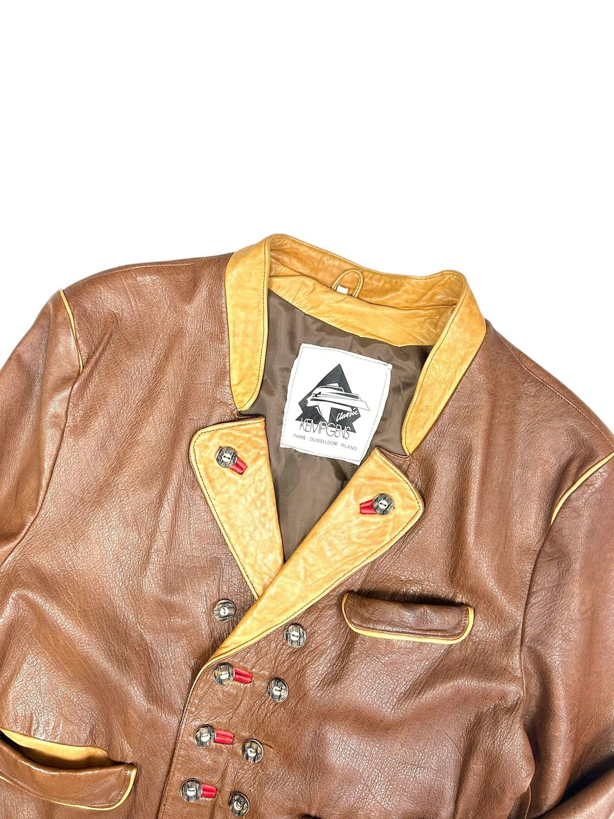 Vintage Vintage Brown Leather Jacket Bavarian Napoleon Y2K style Size US L / EU 52-54 / 3 - 4 Thumbnail