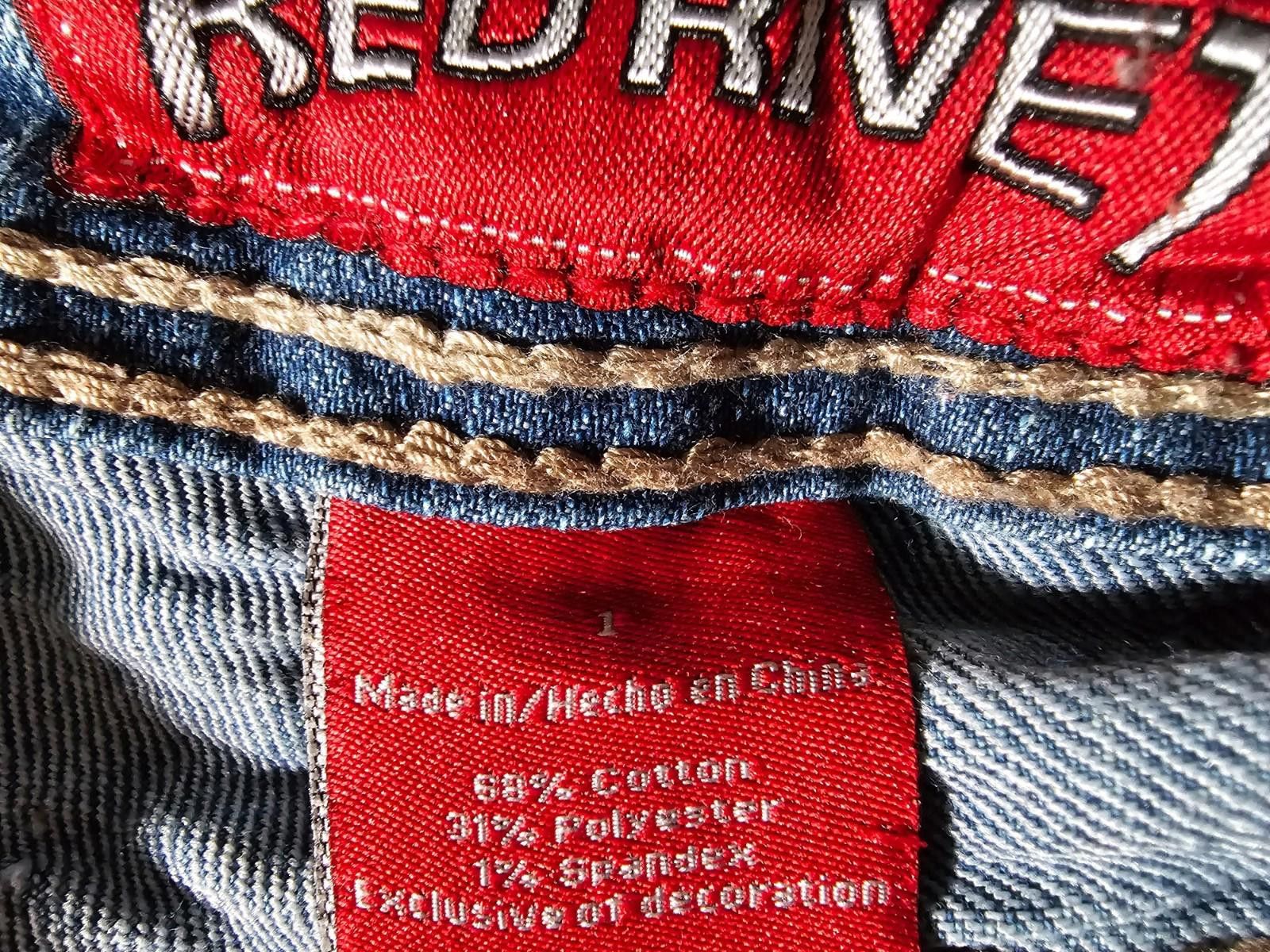 Designer Red Rivet Juniors Denim Cuffed Shorts Sz 1 Distressed Bling Size 30" / US 8 / IT 44 - 3 Thumbnail
