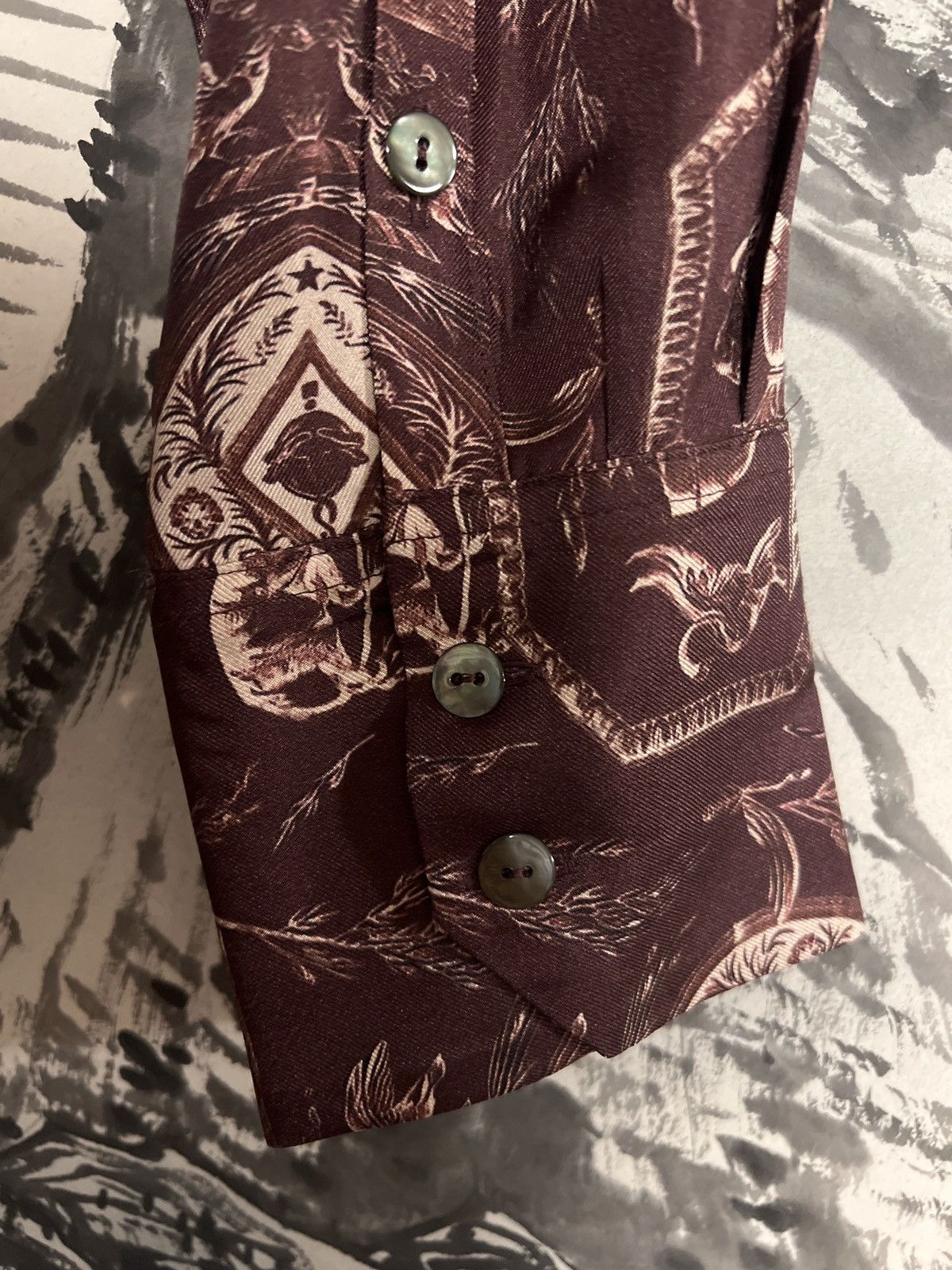 Other Silk Romanesque Graphic Button Down Shirt Size US M / EU 48-50 / 2 - 3 Thumbnail