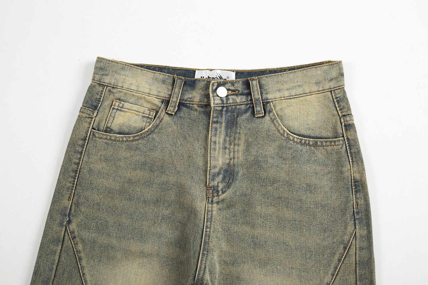 Japanese Brand × Vintage Street wide-leg stitching washed distressed cargo jeans Size US 32 / EU 48 - 3 Thumbnail