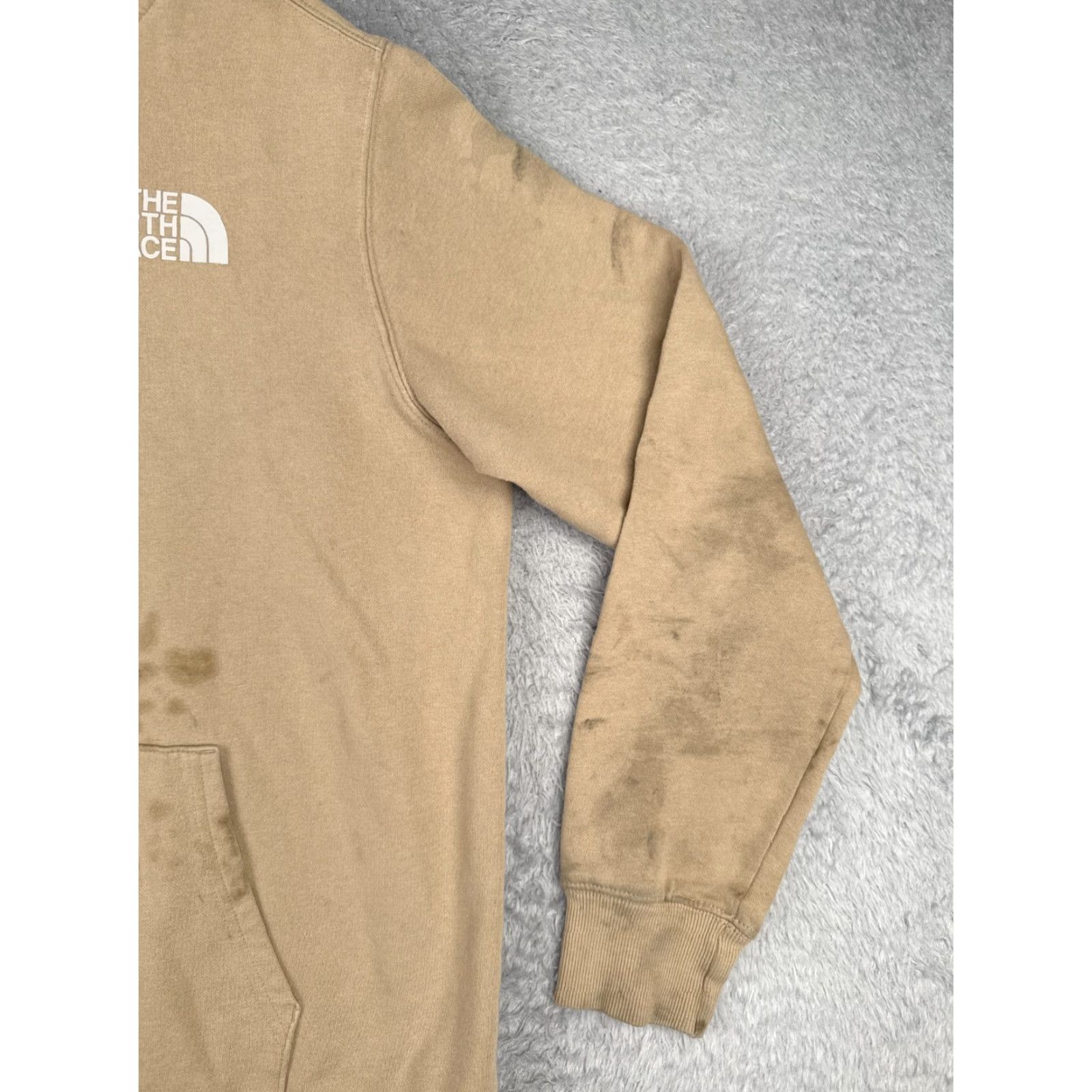 The North Face VINTAGE The North Face Hoodie Shirt Men L Beige Cotton Jersey Logo Embroidered Drawstring Hooded Crew Neck Long Sleeve Sports Outdoor Size US L / EU 52-54 / 3 - 2 Thumbnail