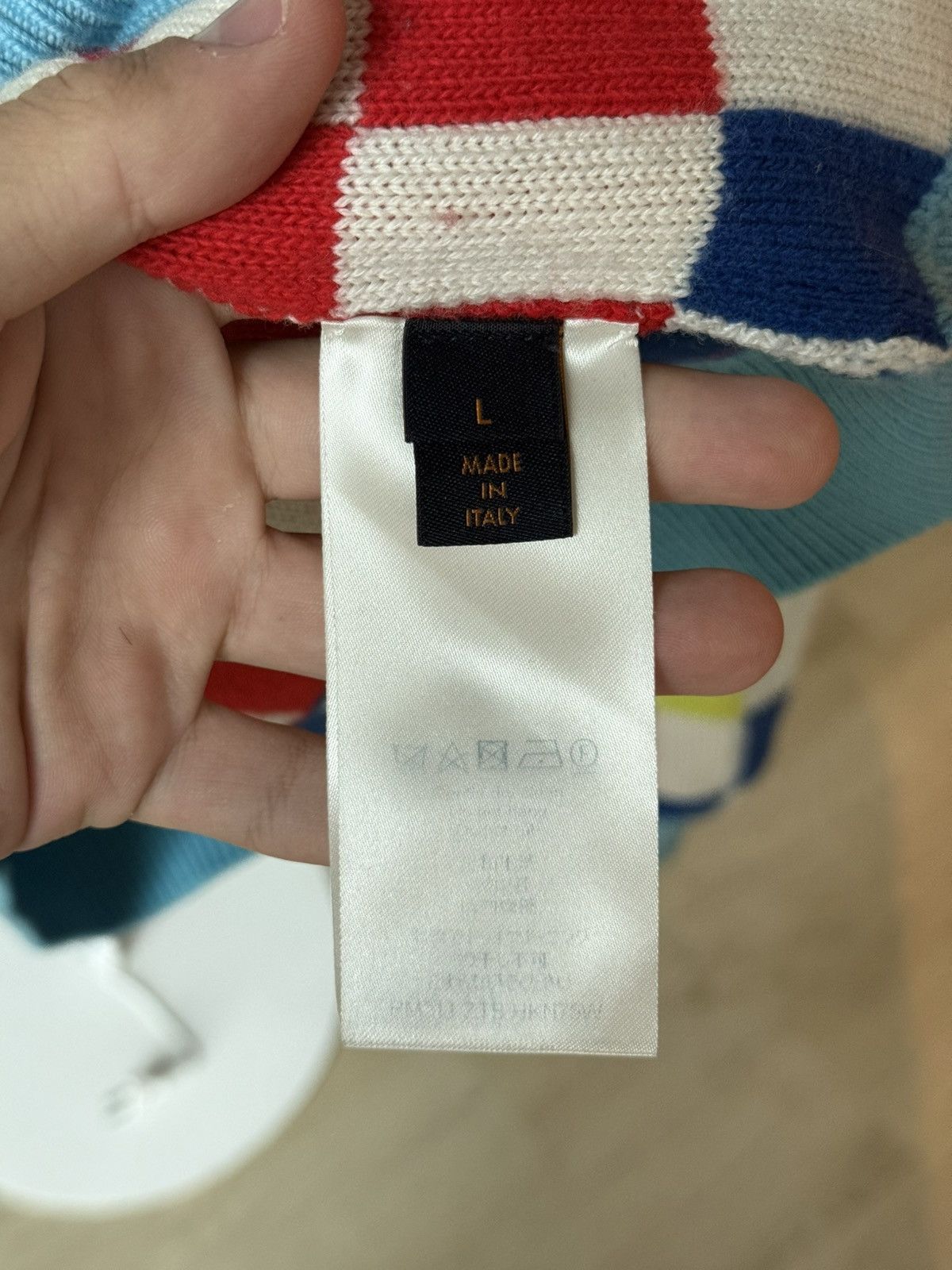 Louis Vuitton Louis Vuitton Aqua Checkered Sweater-zp in a good condition. Size US L / EU 52-54 / 3 - 6 Thumbnail