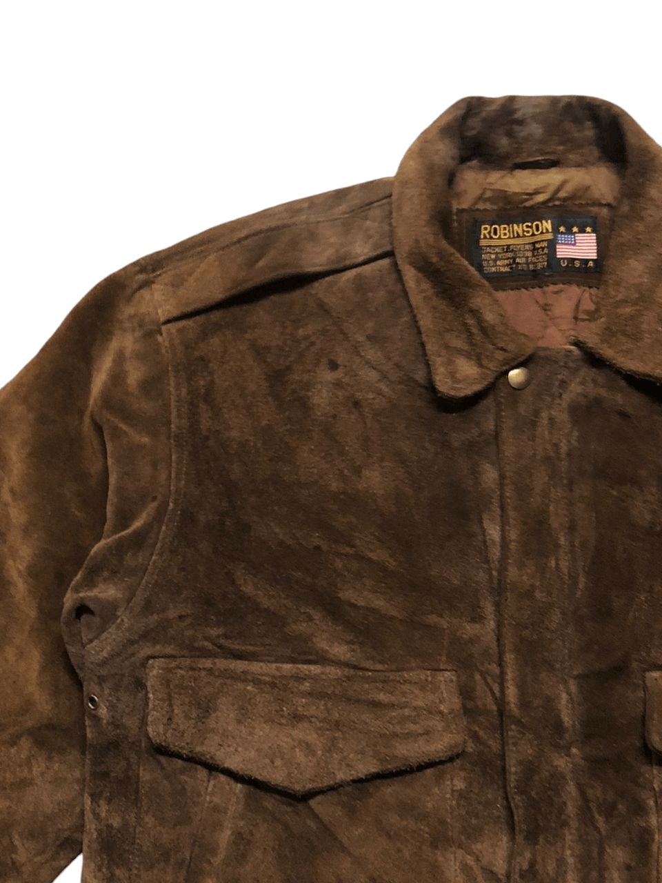 Robinson Les Bains 90s Robinson Les Bains Suede Leather US.Air Force Jacket Size US L / EU 52-54 / 3 - 5 Thumbnail