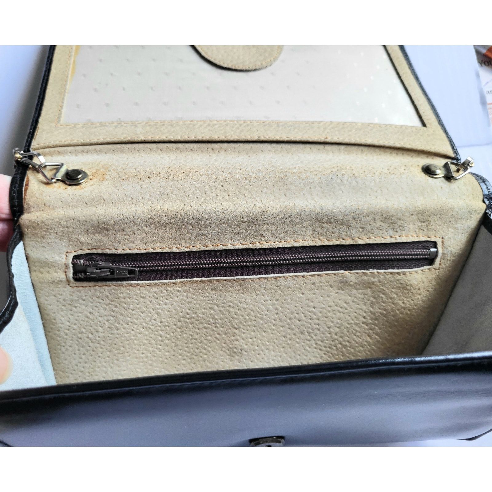 Pierre Cardin Vintage Pierre Cardin Clutch Shoulder Bag Black Leather 70s Size ONE SIZE - 6 Thumbnail