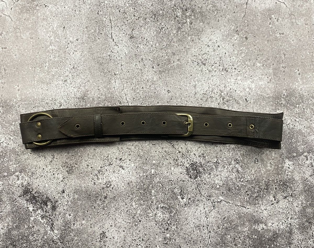 Japanese Brand × Vintage Avant garde cowboy leather Y2K brown belt Japanese style Size ONE SIZE - 1 Thumbnail