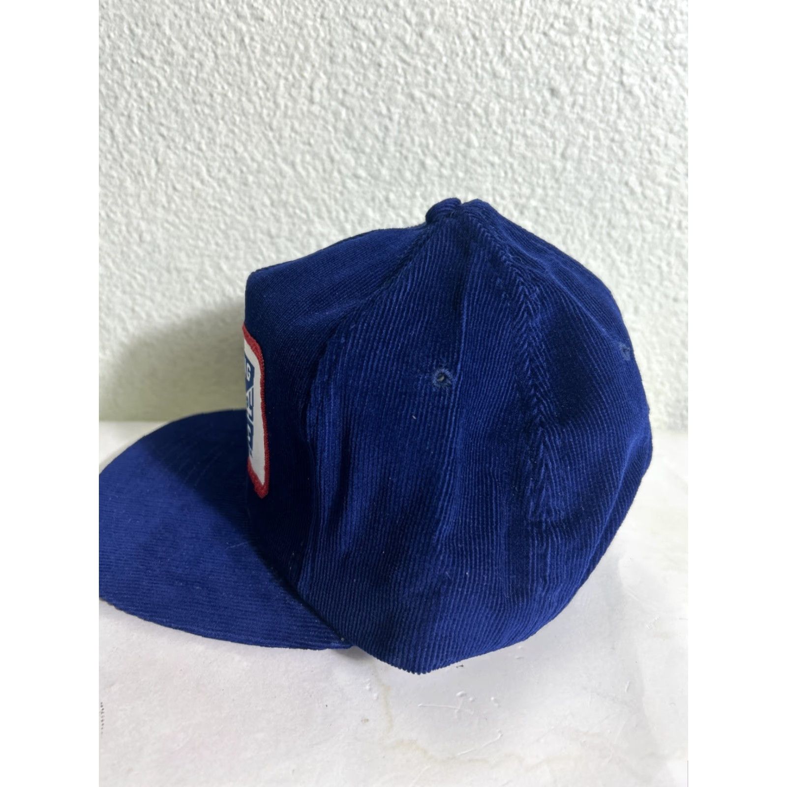 C&A VINTAGE Corduroy Strapback Tradey Hat Blue Patch Welding Works Woodland CA Size ONE SIZE - 6 Thumbnail