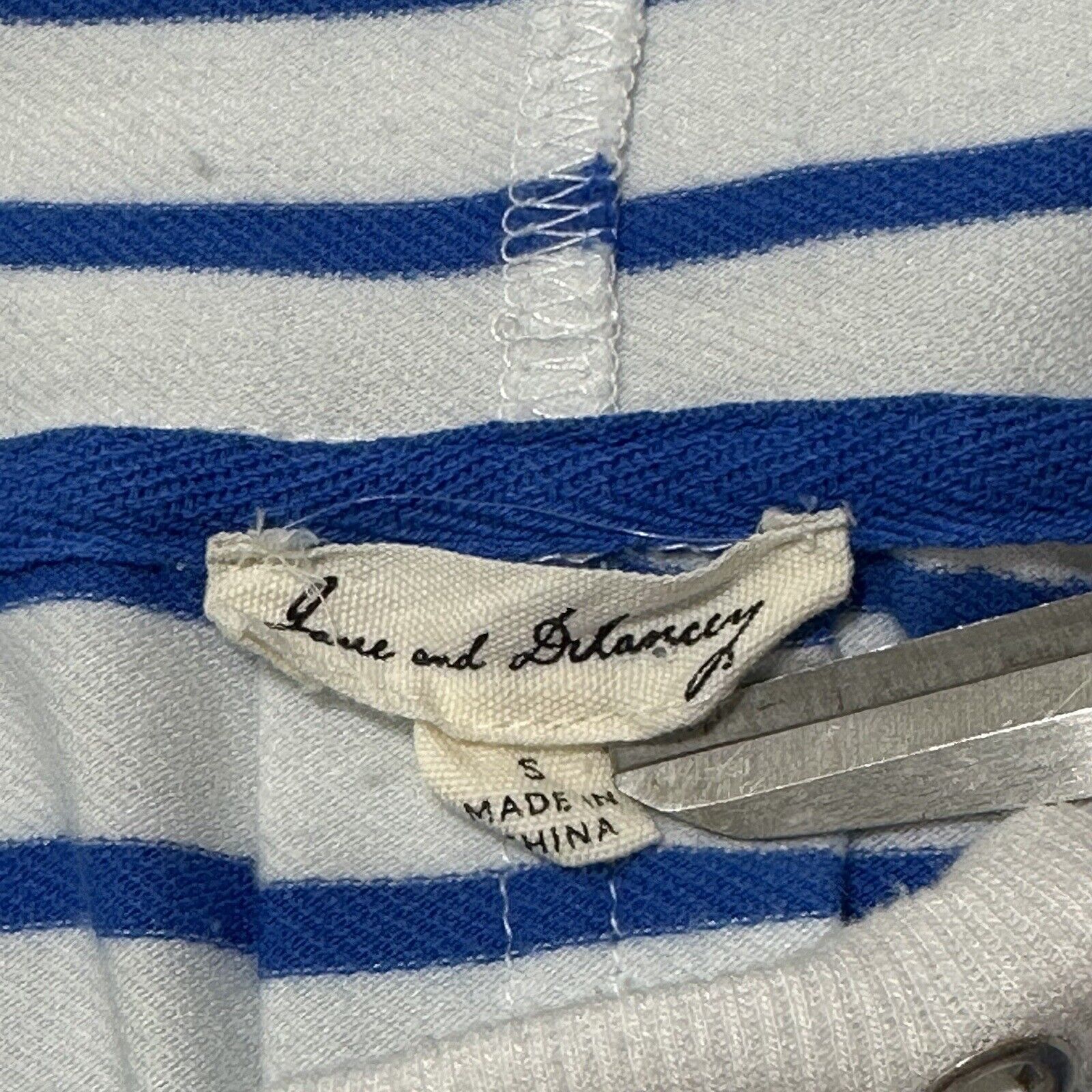 Other Jane and Delancey Small Blue White Striped Hoodie Sweatshirt Size S / US 4 / IT 40 - 3 Thumbnail