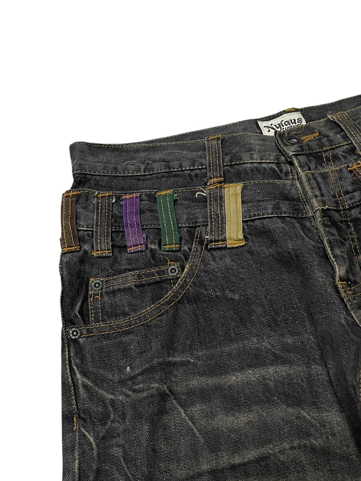 Le Grande Bleu (L.G.B.) Nylaus Japan Double Waist Wrinkled Whisker Faded Wash Jeans Size US 30 / EU 46 - 10 Thumbnail