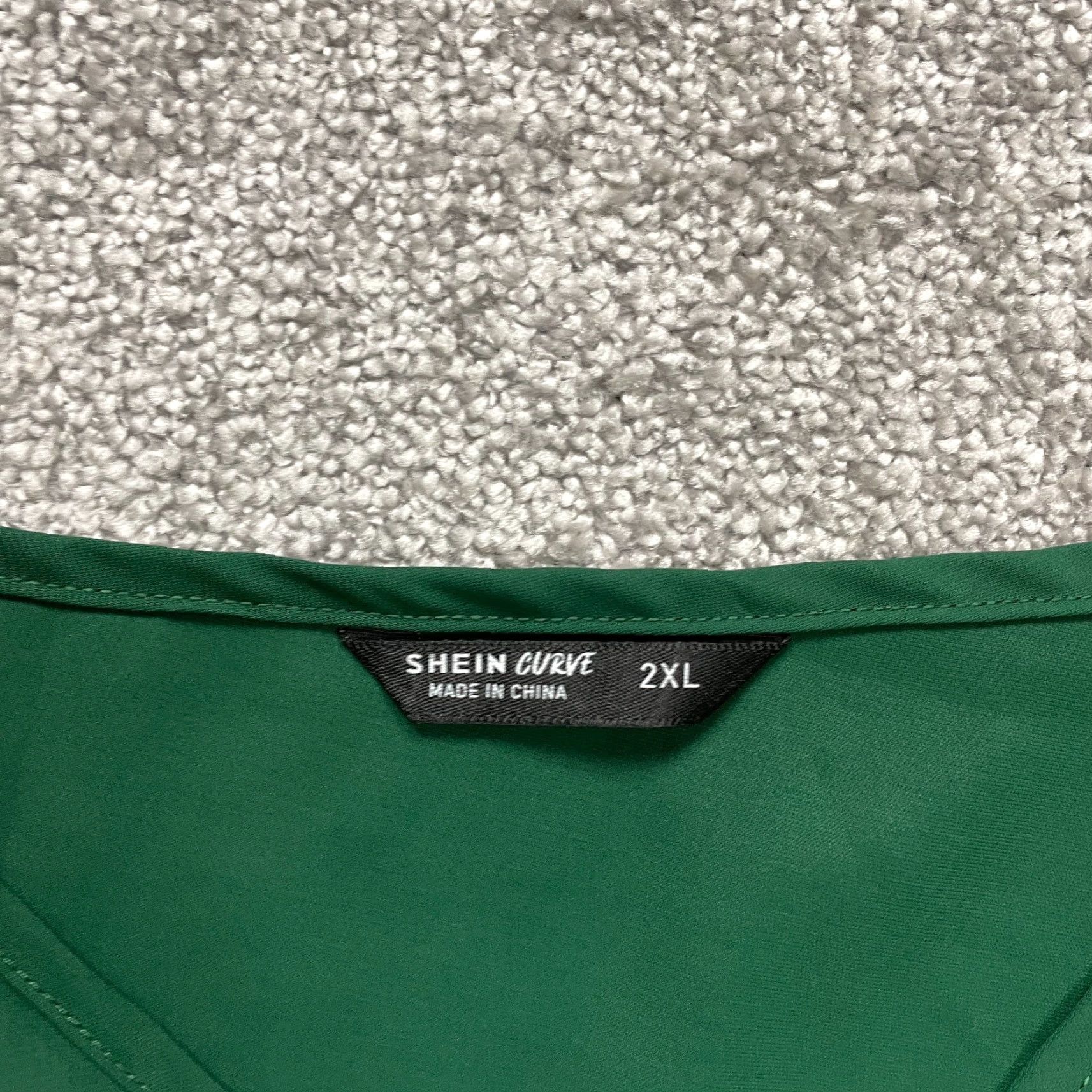 Shein Shein Curve Blouse Womens 2XL Solid Green V-Neck Peplum Chiffon Short Sleeve Top Size XXL / US 16-18 / IT 52-54 - 4 Thumbnail