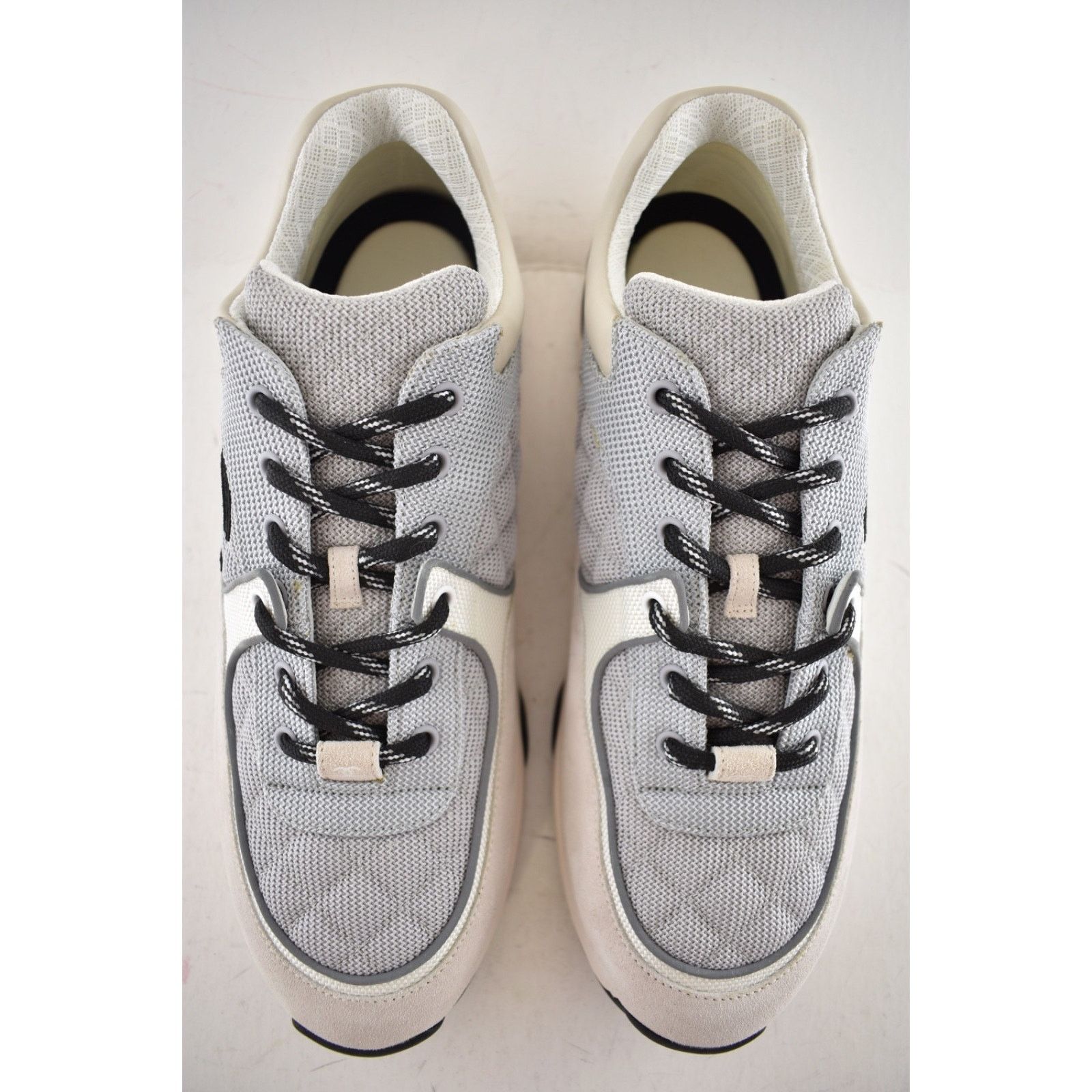 Chanel Mens Grey Suede CC Logo Low Top Trainer Sneaker 44 11 Size US 11 / EU 44 - 8 Thumbnail