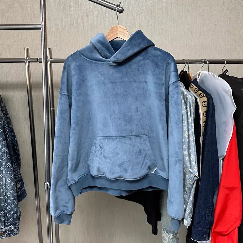 Alexander Wang Alexander Wang Blue Velvet Hoodie- Size US XS / EU 42 / 0 - 1 Thumbnail