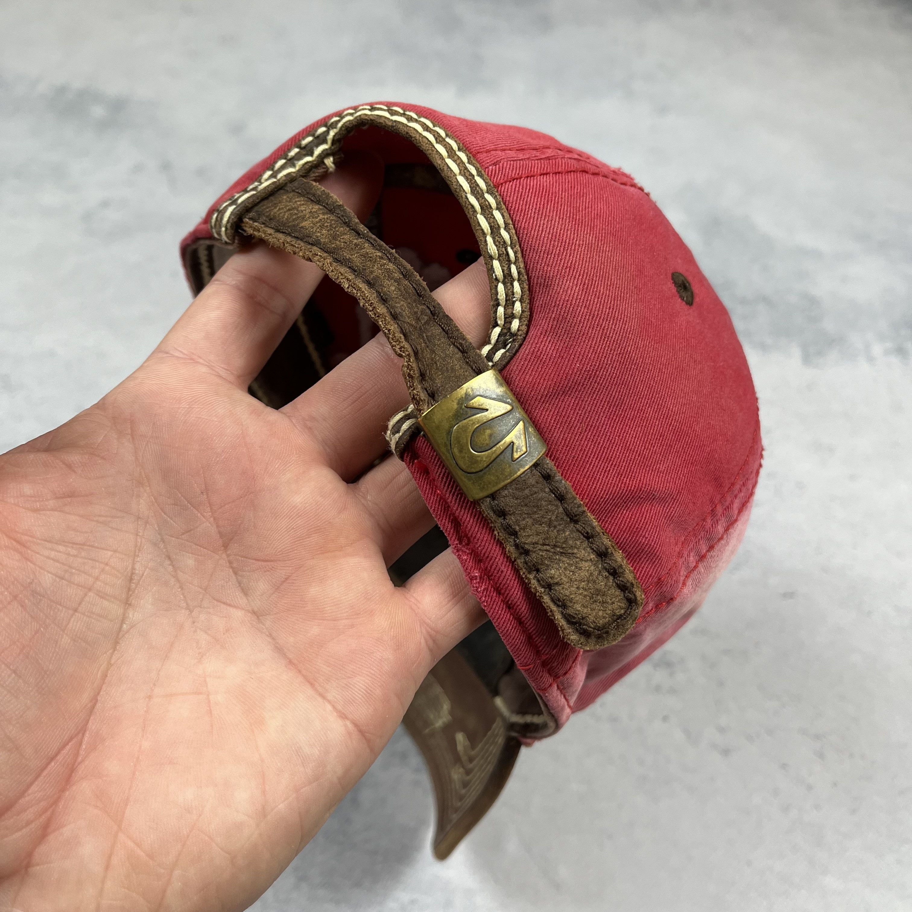 True Religion Crazy True Religion Y2K Leather Distressed Big Logo Cap Size ONE SIZE - 7 Thumbnail
