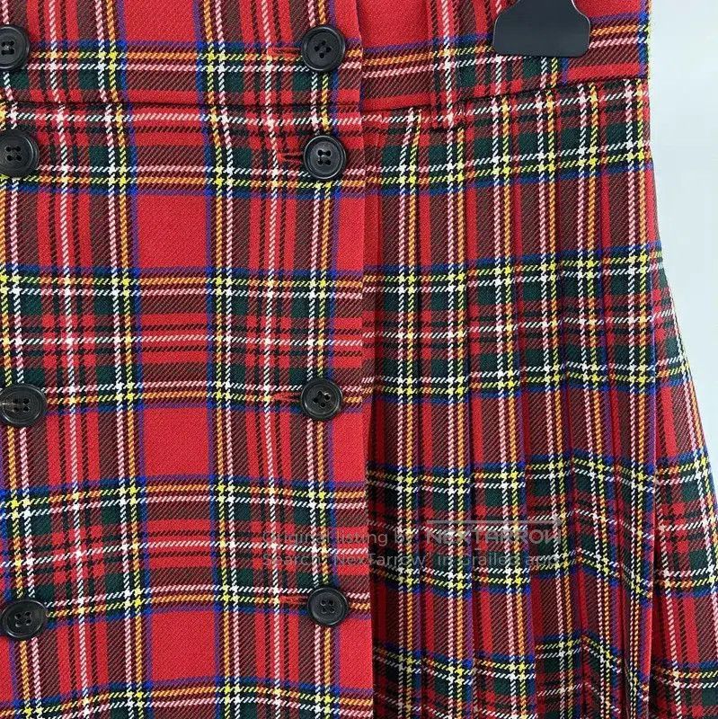 Miu Miu Miu Miu Red Plaid Wool Pleated Skirt . Size 23" - 5 Thumbnail
