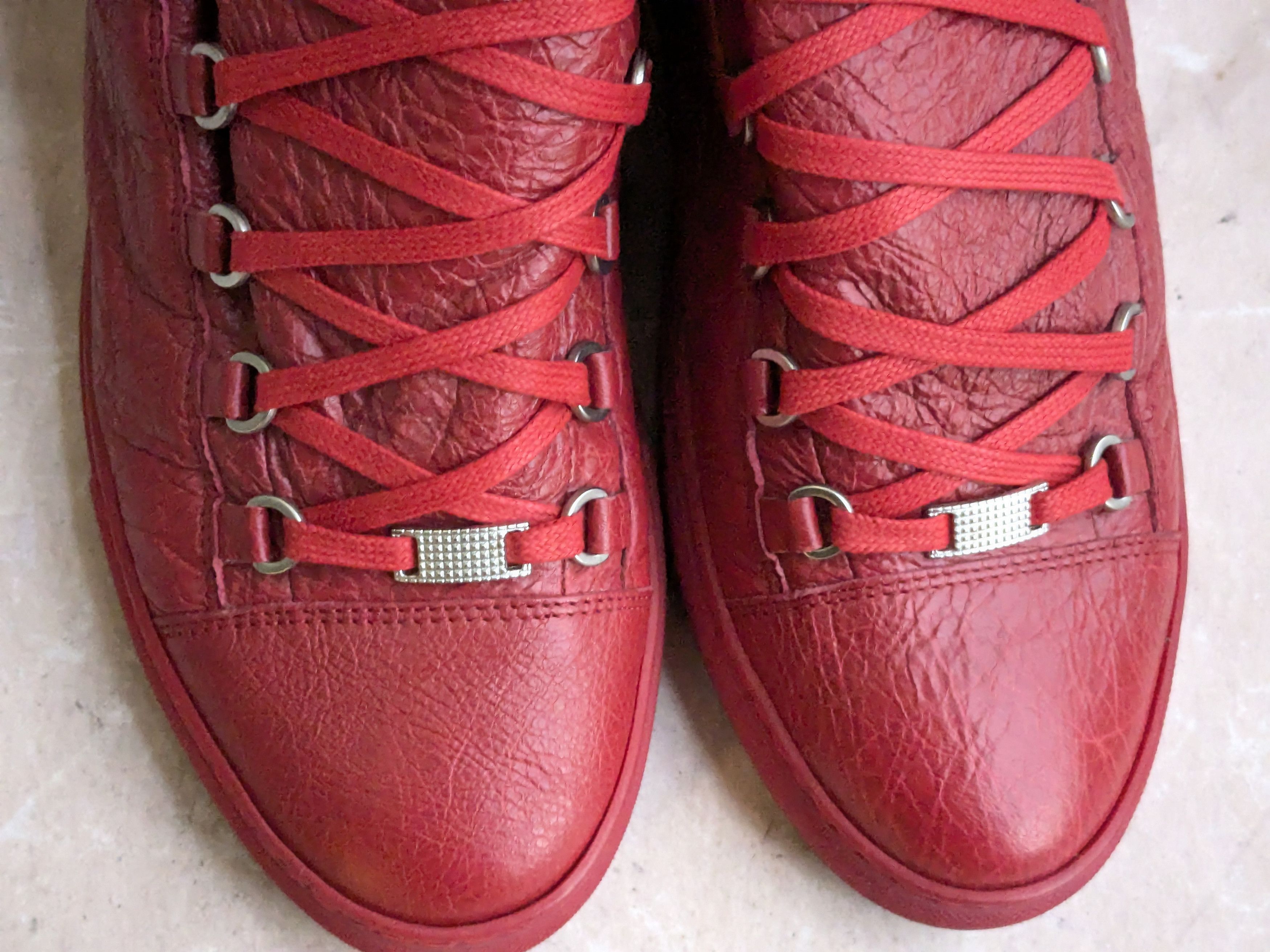 Balenciaga Balenciaga Arena Red 13 High Tops Leather Size US 13 / EU 46 - 3 Thumbnail