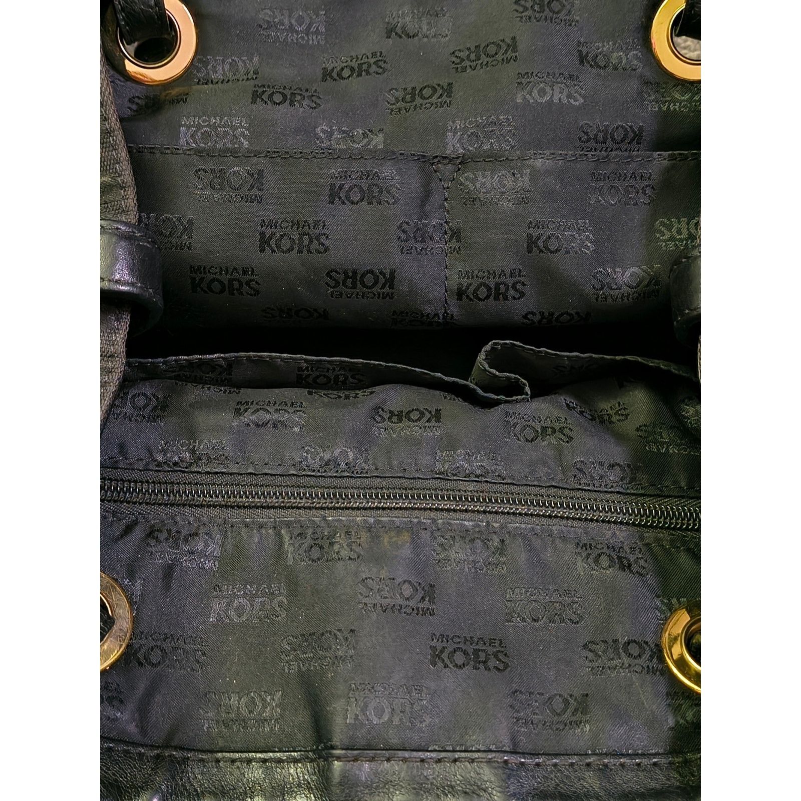 Michael Kors Michael Kors Black MK Monogram Shoulder Bag Gold Hardware Size ONE SIZE - 8 Thumbnail