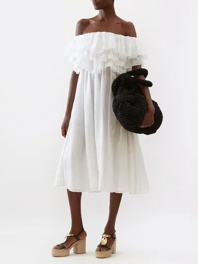 Chloe o1y0825 Midi Dress in White Size M / US 6-8 / IT 42-44 - 5 Thumbnail
