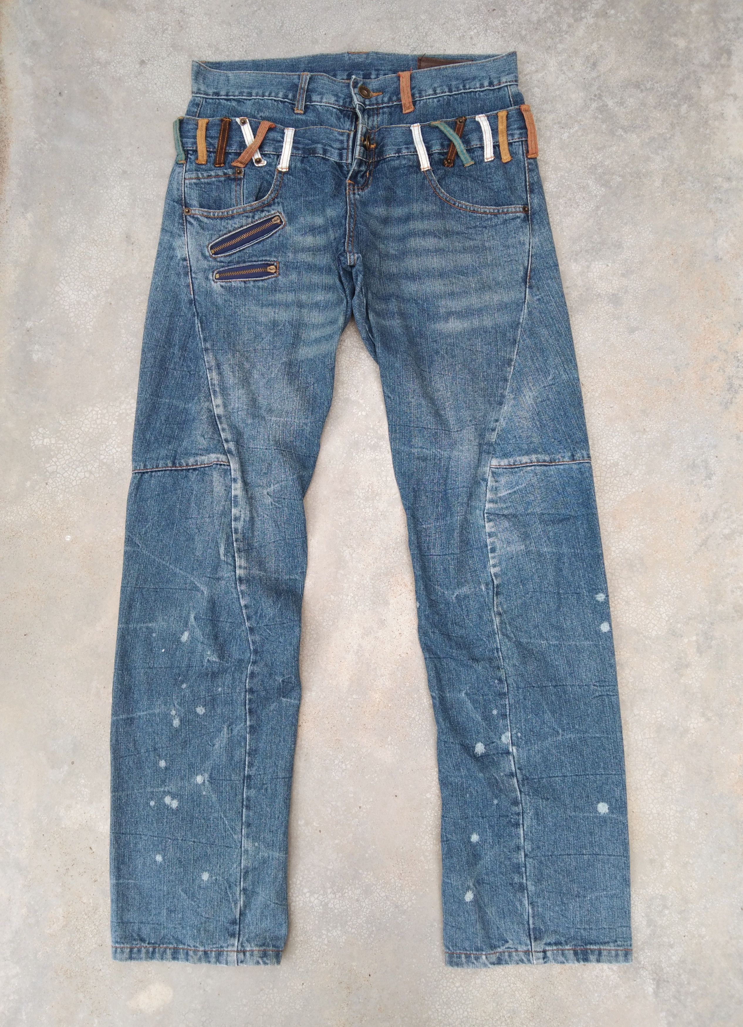 Japanese Brand Vintage Japanese Double Waist Engineered Jeans 32x34 Size US 32 / EU 48 - 1 Thumbnail