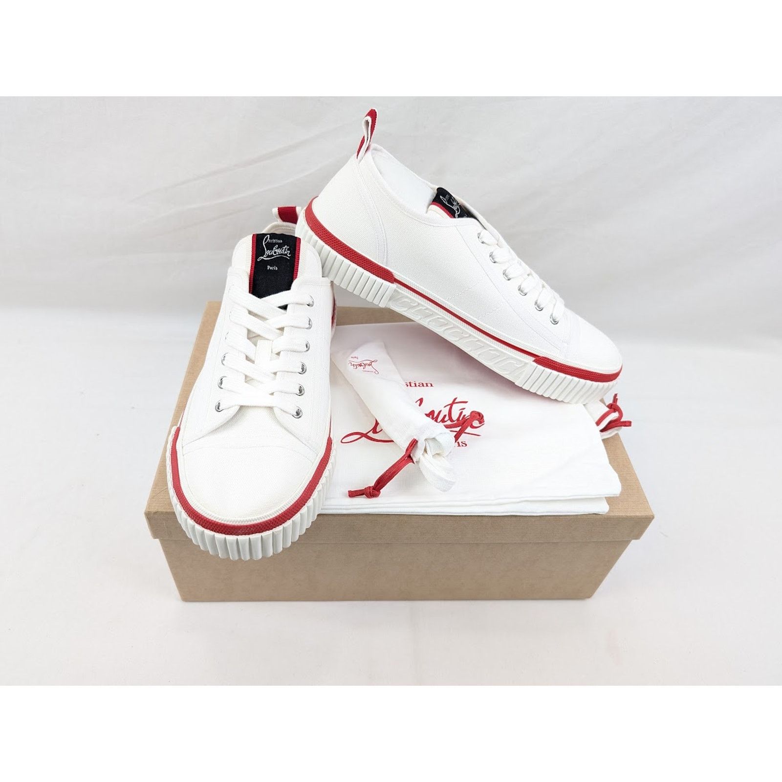 Christian Louboutin o1rshd1 Pedro Boat Flat Sneakers in White Size US 11 / EU 44 - 18 Thumbnail