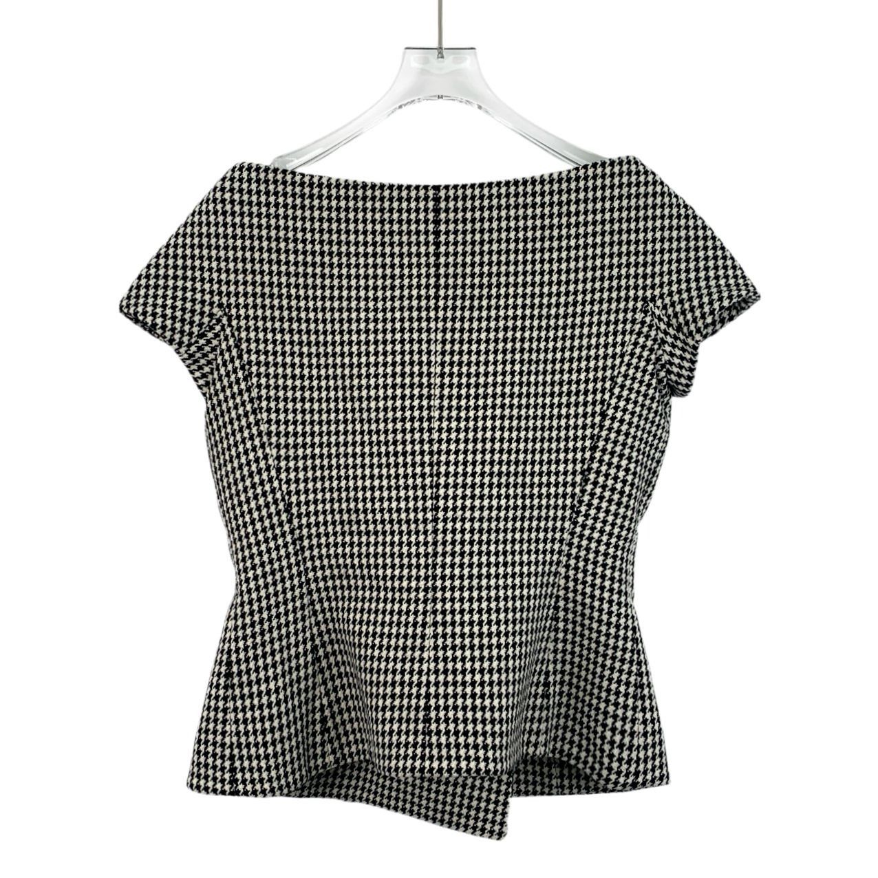 Dior Christian Dior Black Houndstooth Wool Off-Shoulder Double-Br Size XS / US 0-2 / IT 36-38 - 6 Thumbnail