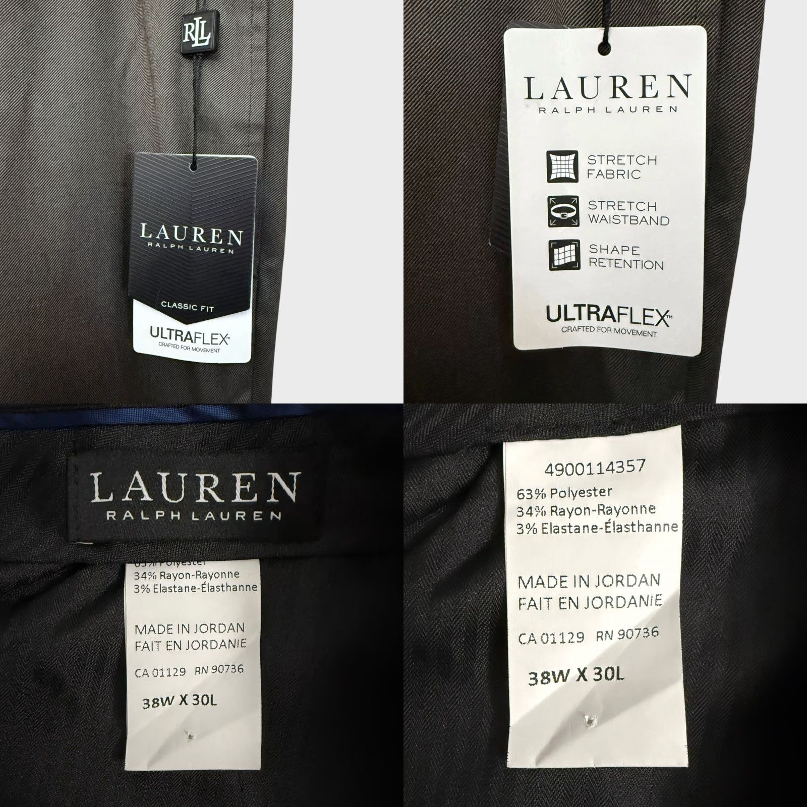 Ralph Lauren Lauren Ralph Lauren Dress Pants Gray 38X30 Classic-Fit UltraFlex NEW Mens Size US 38 / EU 54 - 8 Thumbnail