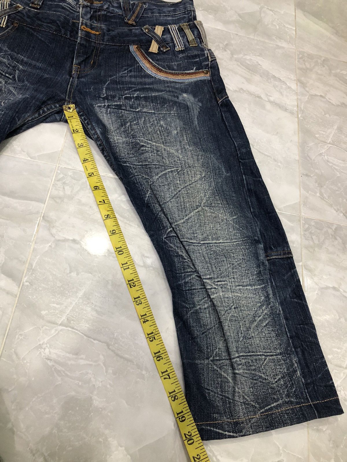 Japanese Brand Dominate Handcrafted 3/4 Denim – Double Waist + Patch Loop Size US 34 / EU 50 - 17 Thumbnail