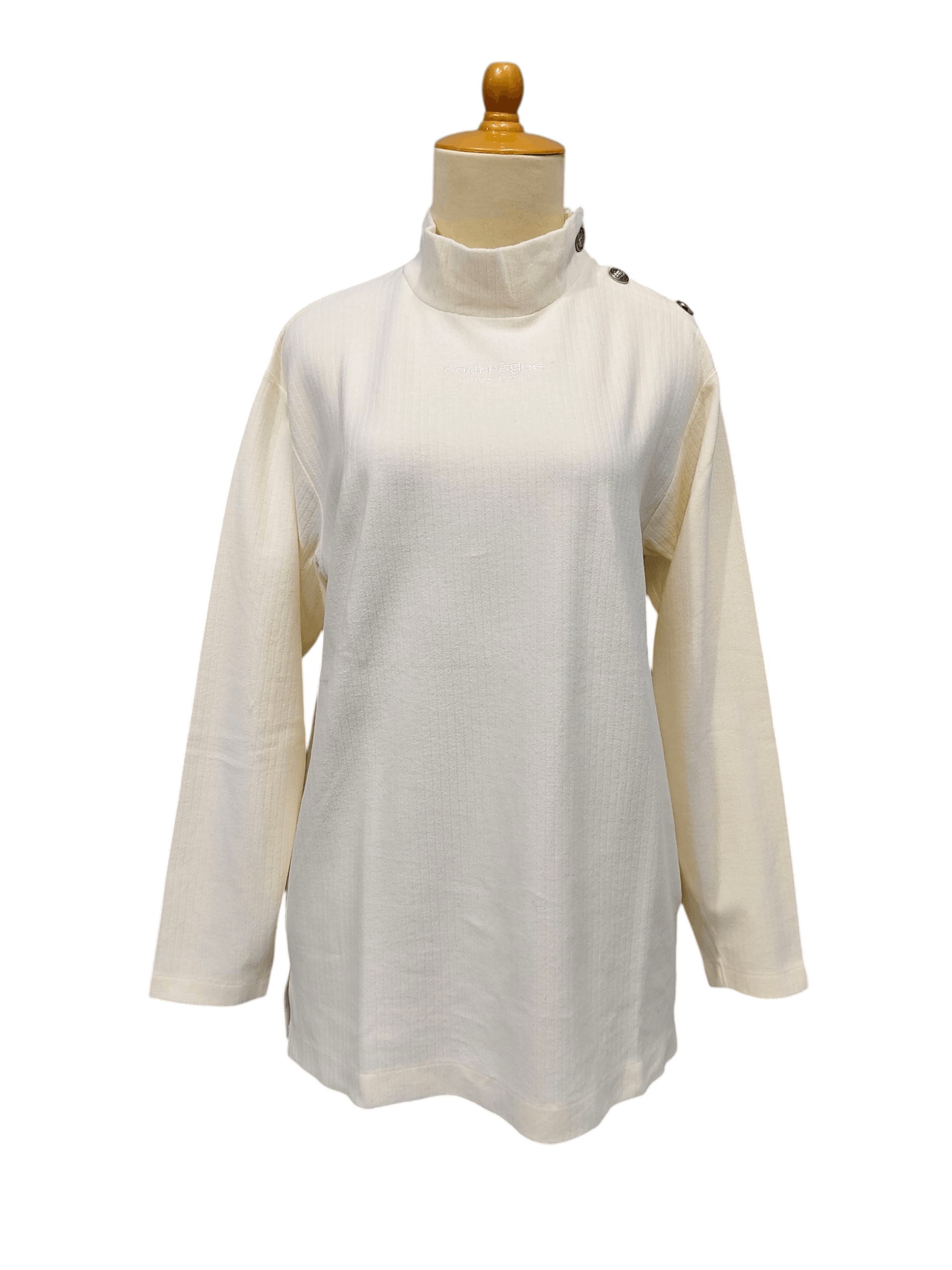 Courreges RARE 🇫🇷 Vtg Courreges Center Logo Embroidered Turtleneck Size L / US 10 / IT 46 - 1 Thumbnail