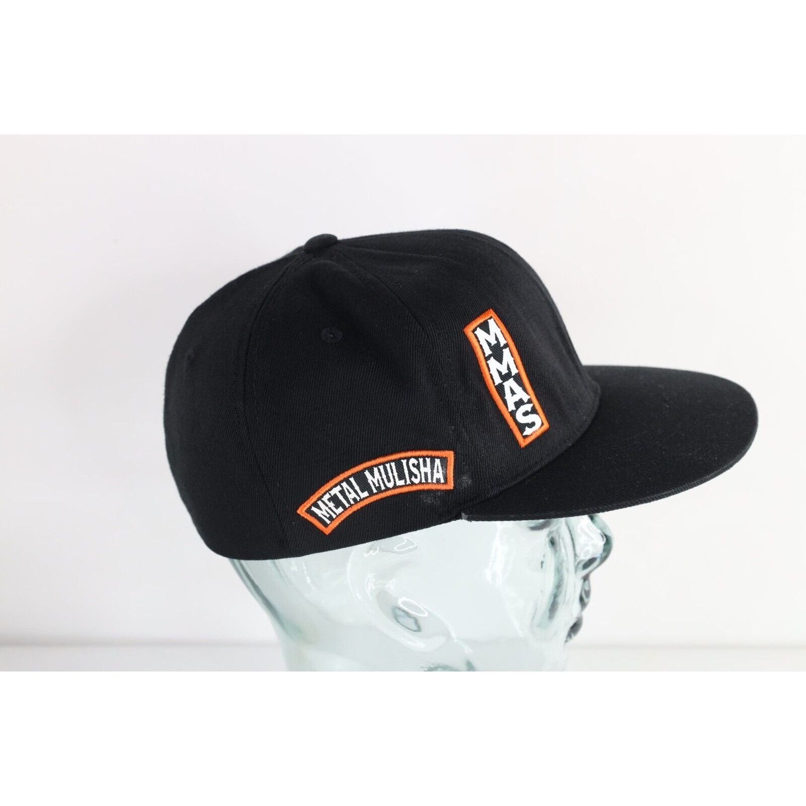 Metal Mulisha × Vintage Vintage 90s Metal Mulisha Spell Out Skull Stretch Fitted Hat Size ONE SIZE - 4 Thumbnail