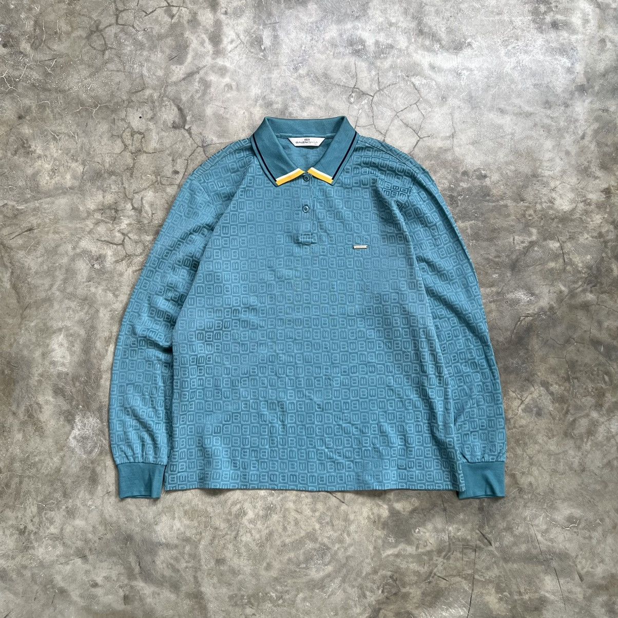 Balenciaga Vintage 90s Balenciaga Monogram Polo Longsleeve Shirt Size US L / EU 52-54 / 3 - 1 Thumbnail