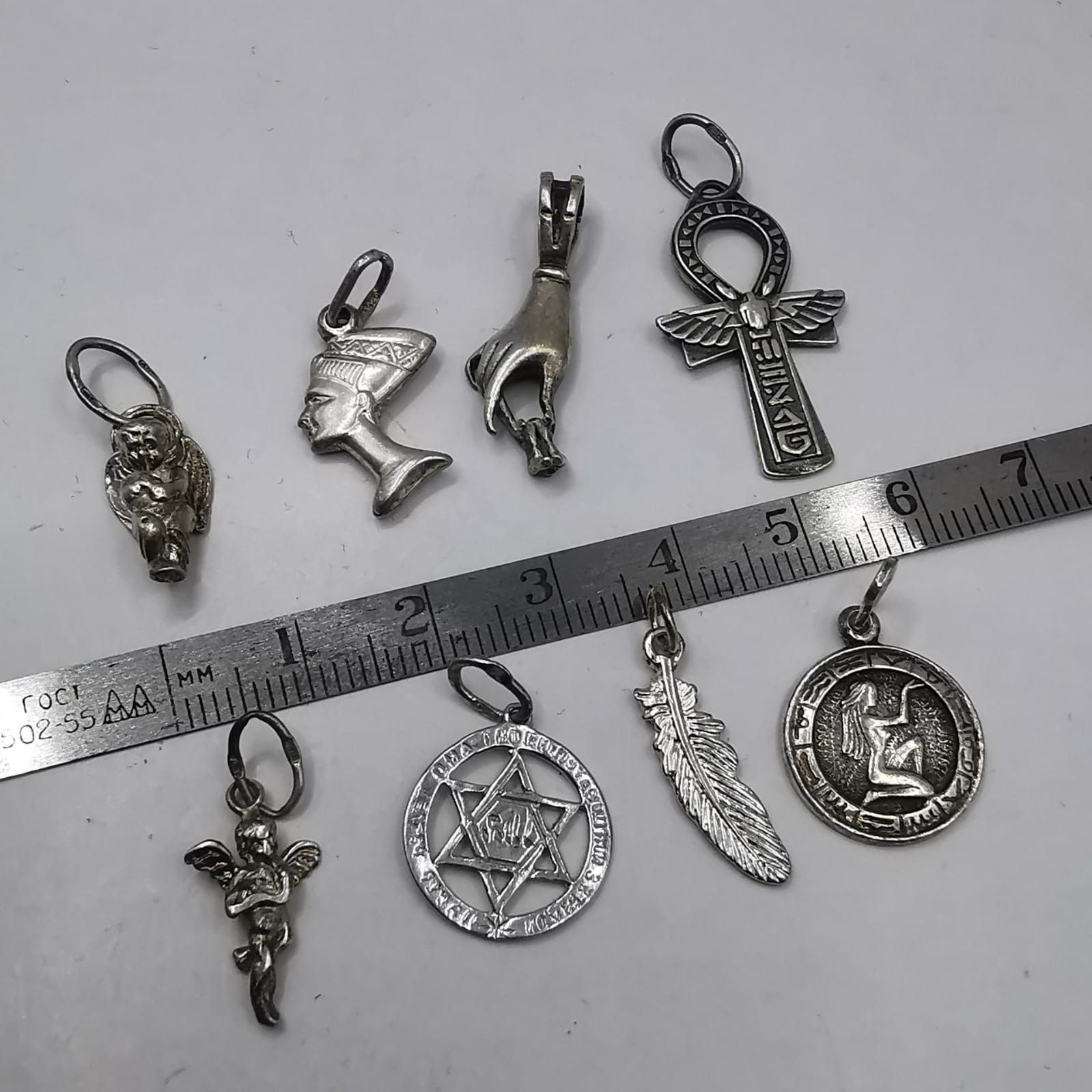 Sterling Silver Vintage Set of Pendants 925 Sterling Silver Jewelry 11,21g Size ONE SIZE - 5 Thumbnail