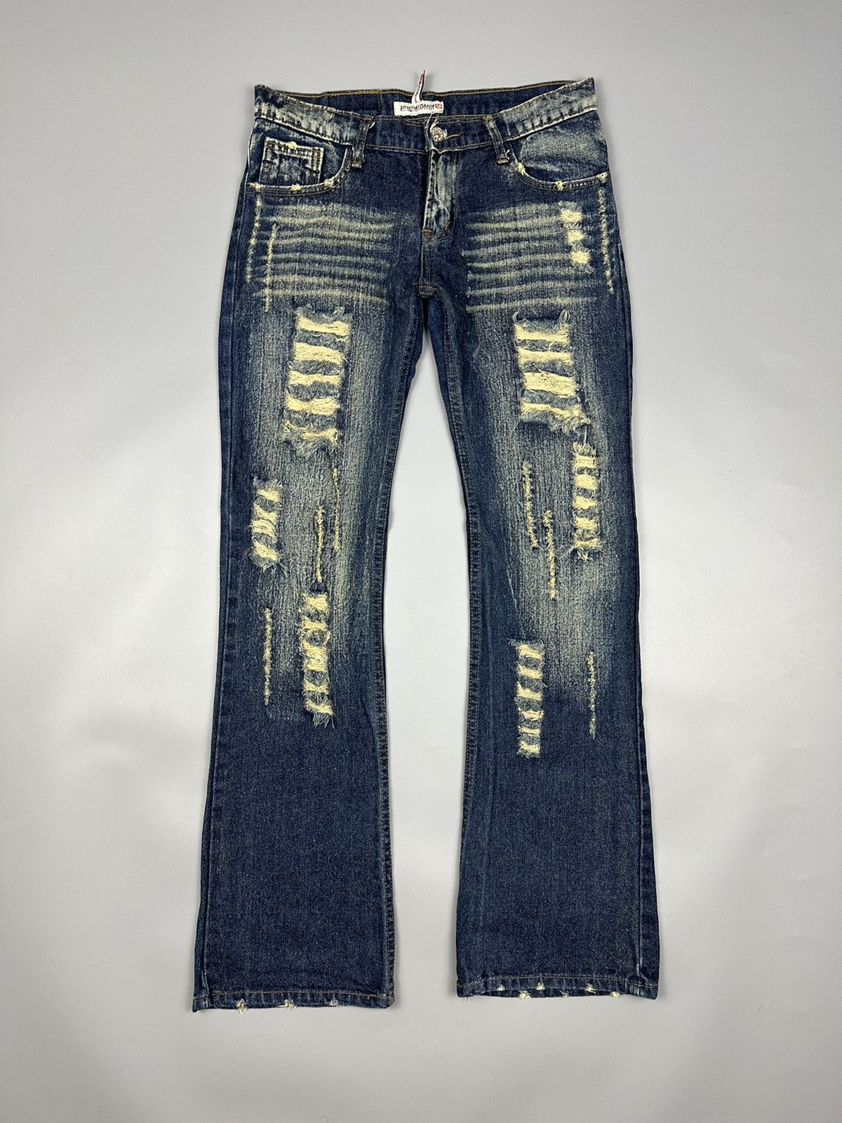 If Six Was Nine × Le Grande Bleu (L.G.B.) 🔥Sick Nice🔥Distressed Five Star Dragon Flared Jeans Size US 32 / EU 48 - 1 Thumbnail