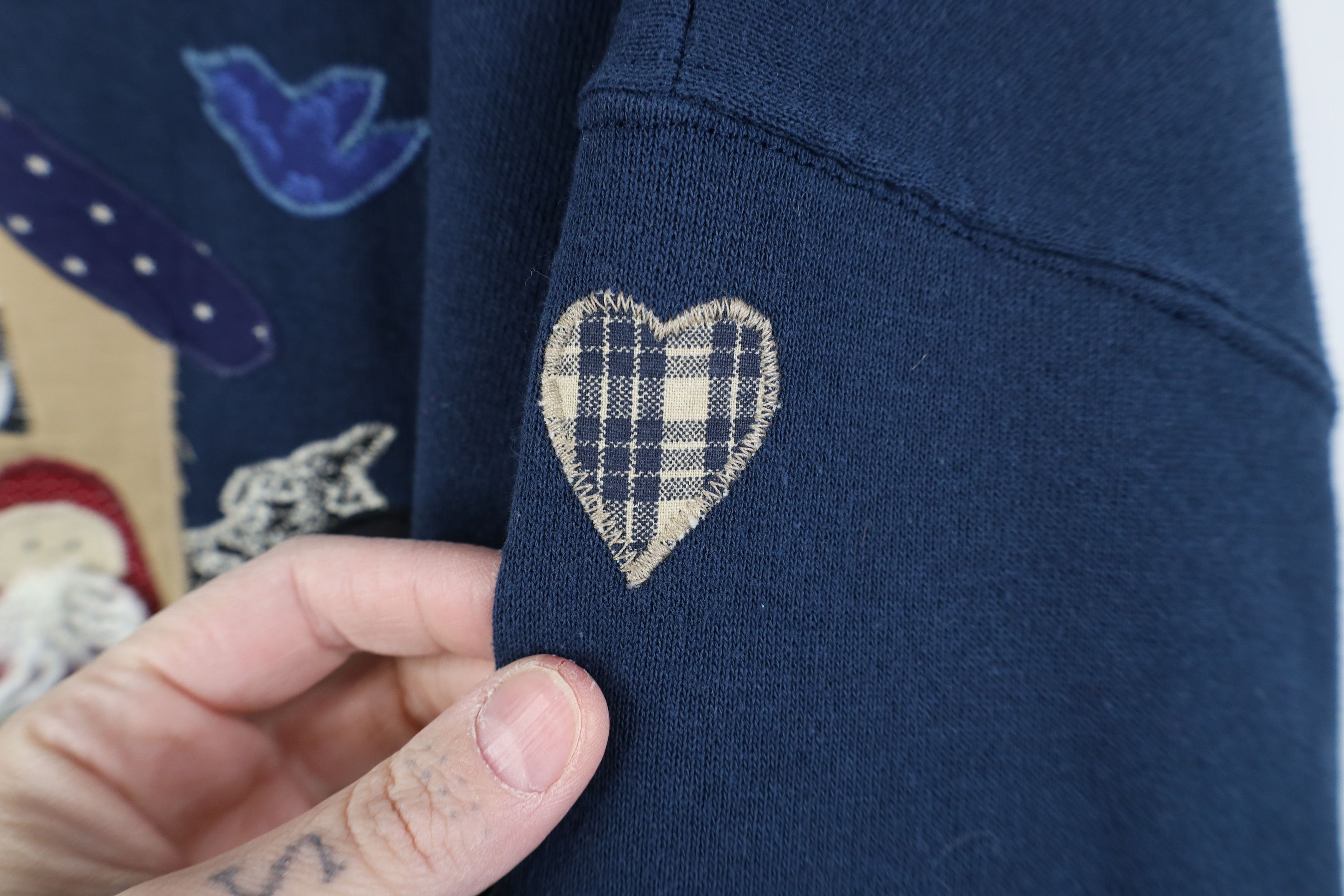 Vintage Vintage 90s Christian Patch Noahs Ark Sweatshirt Blue USA Size 4XL / US 24-26 - 4 Thumbnail